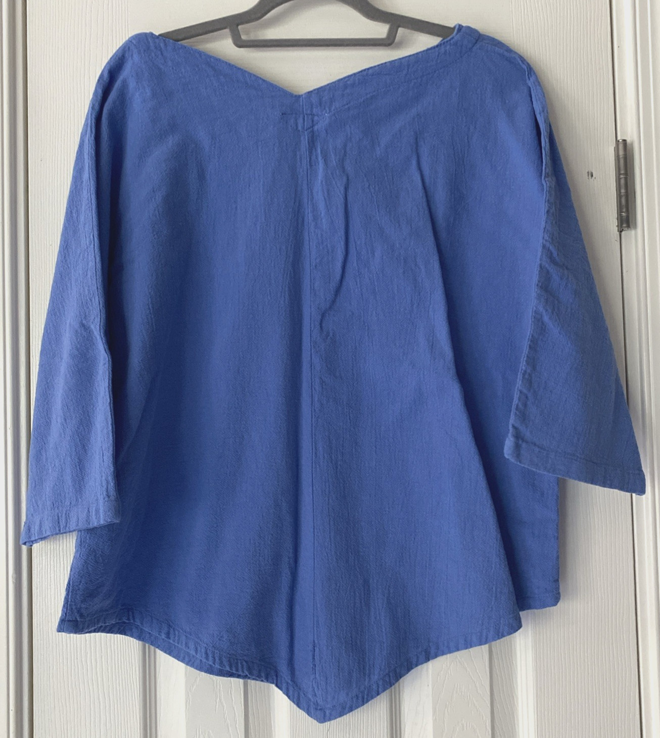 WOMENS CALYPSO CLOTHING CORNFLOWER BLUE GAUZE TOP POINTED HEM V-NECK XL PERFECT