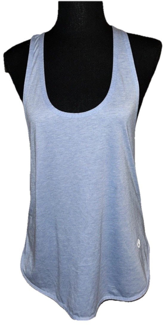 ICYZONE Workout Tank Small S Blue Heathered Scoop Neck Racerback New With Tags