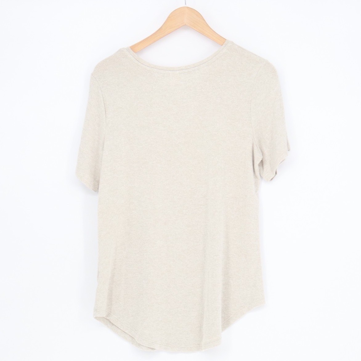 Old Navy Luxe T-Shirt Womens Medium Heather Gray Knit Short Sleeve Crew Neck