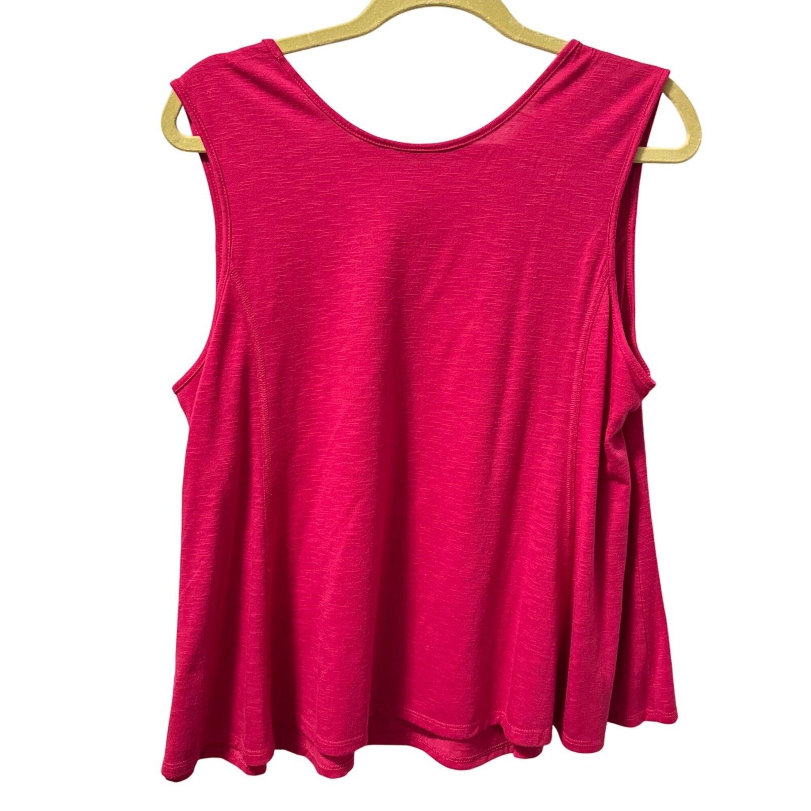 Westbound Woman Pink Sleeveless Tank Top 1X Relaxed Fit Polyester Rayon Blend