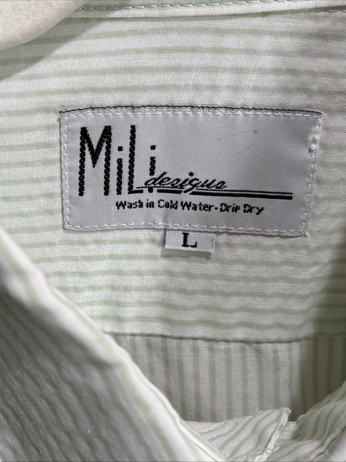 Mili Designs Womens Blouse Stripes Appliqué Flowers Rhinestones – Size Large