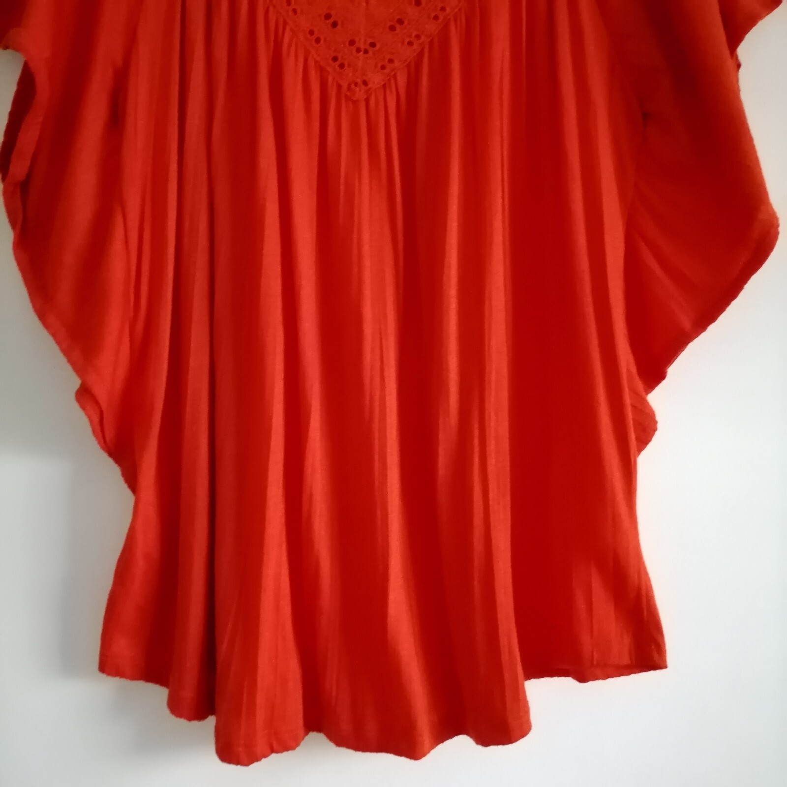 Carolyn Taylor Womens Red Crochet Lace Detailing Bohemian Blouse Top Size XL