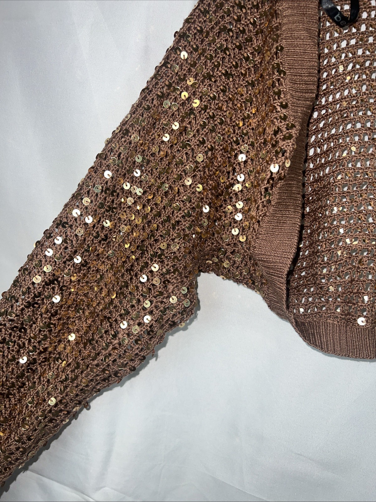 Vintage Y2K Bebe 100% Silk 3/4 Sequin Bolero NWT