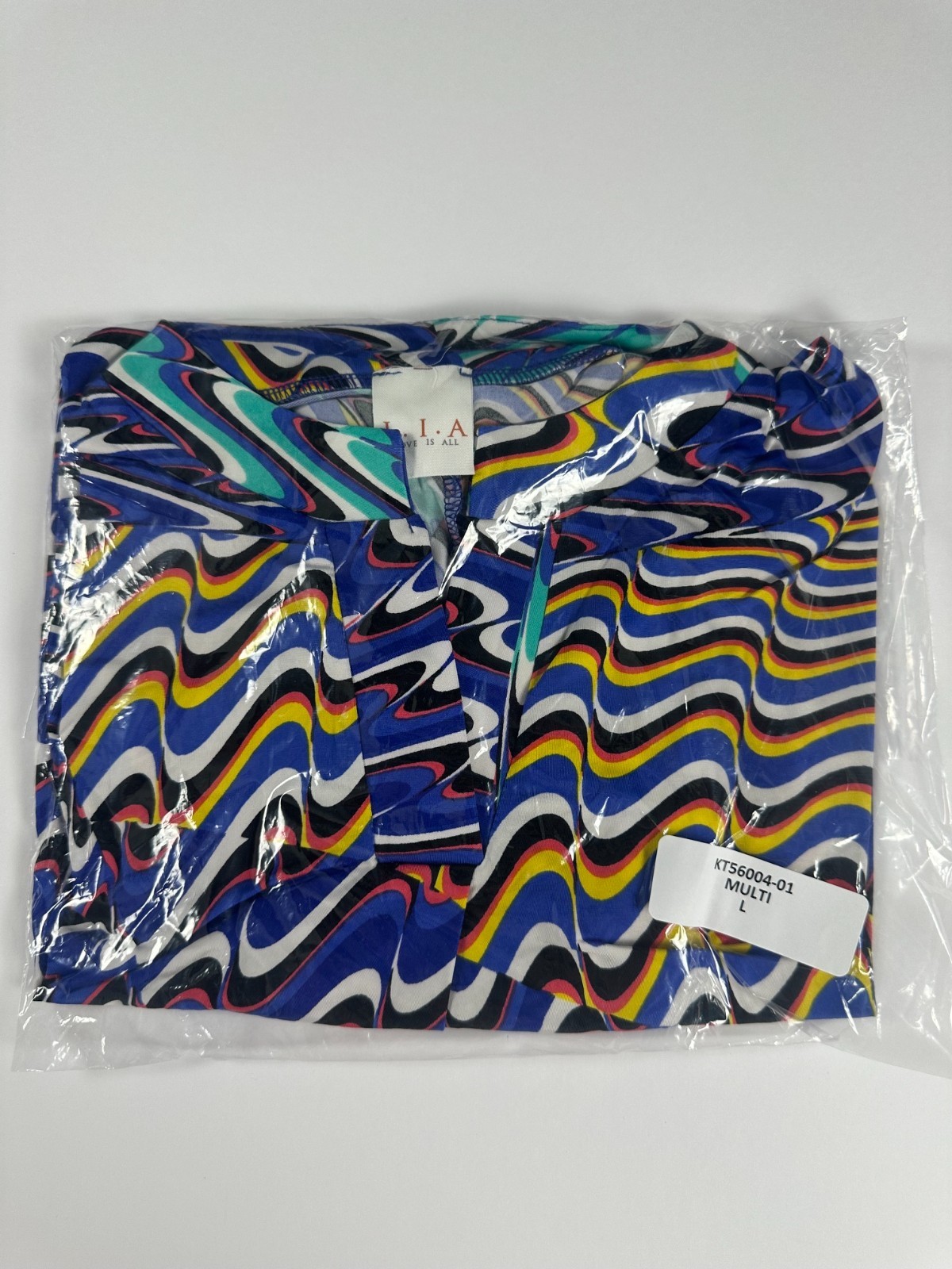 L.I.A Love Is All Multi‑Color Abstract Top | Large| NWT