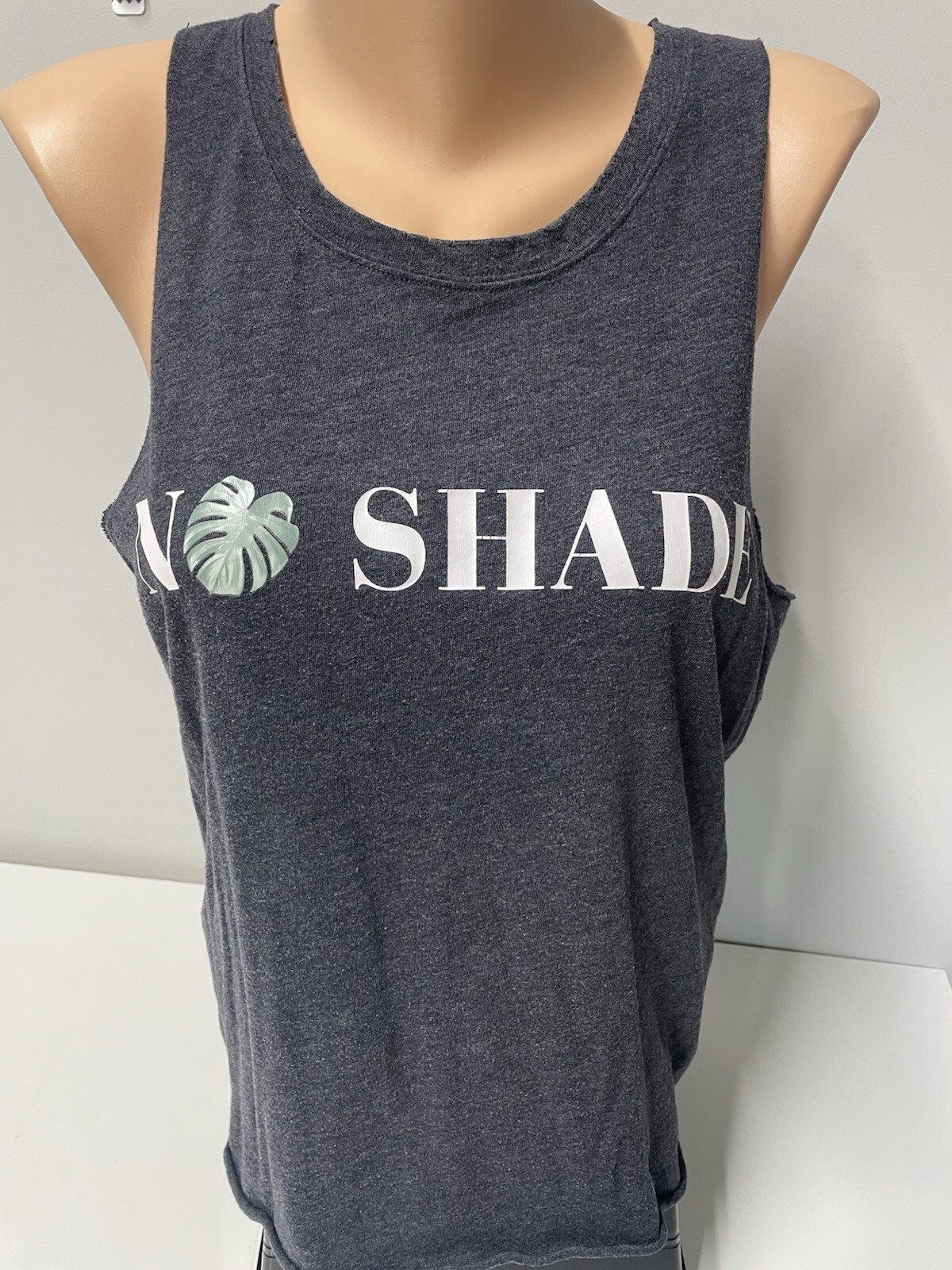 Victoria’s Secret PINK “No Shade” Gray Graphic Sleeveless T-Shirt Tank S