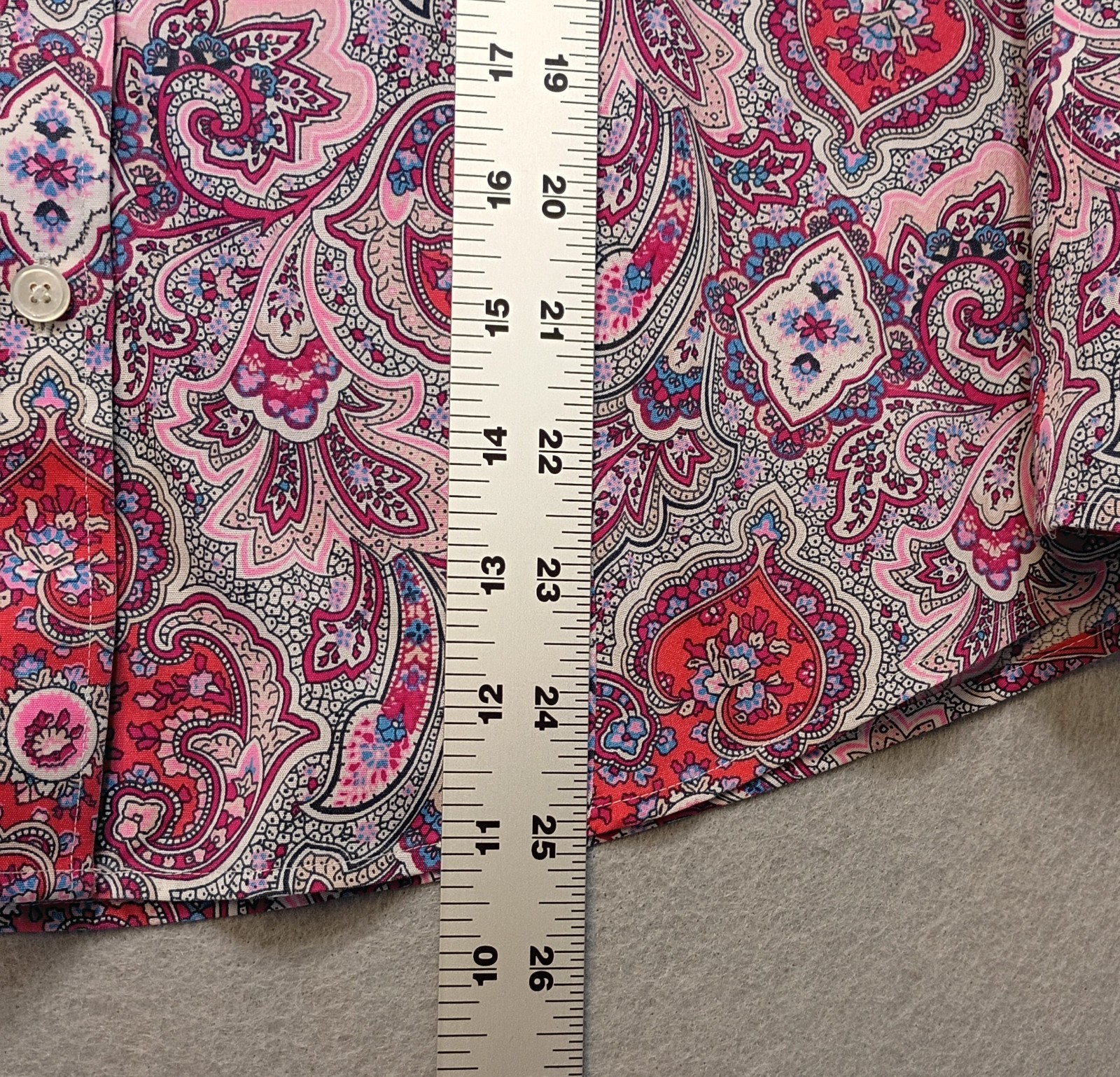 Womens Top-TALBOTS-Pink/Blue/White Paisley Like 100% Cotton Collared Size 6