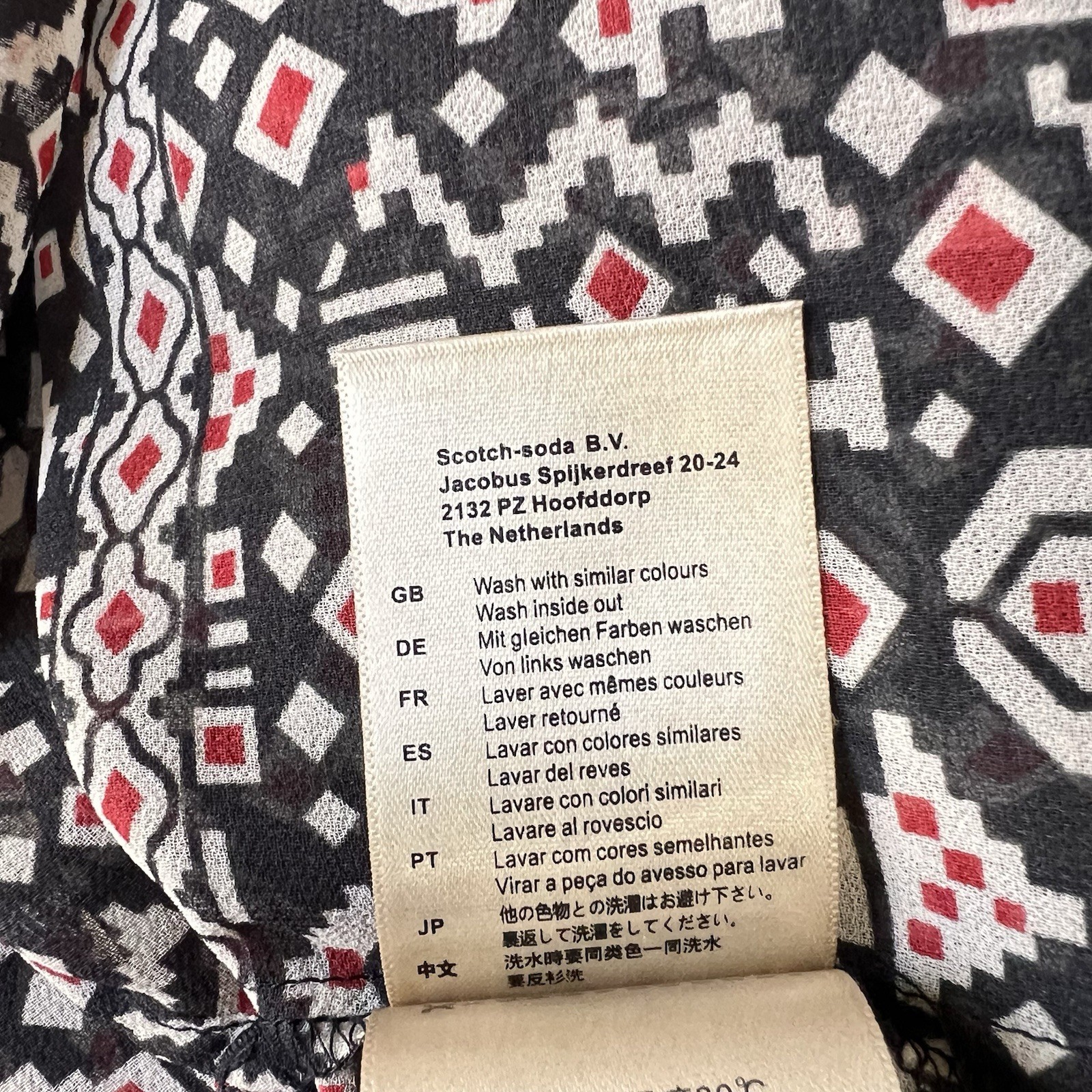 Scotch & Soda Geometric Aztec Sheer Blouse Womens 2 Multiprint Boho Art To Wear