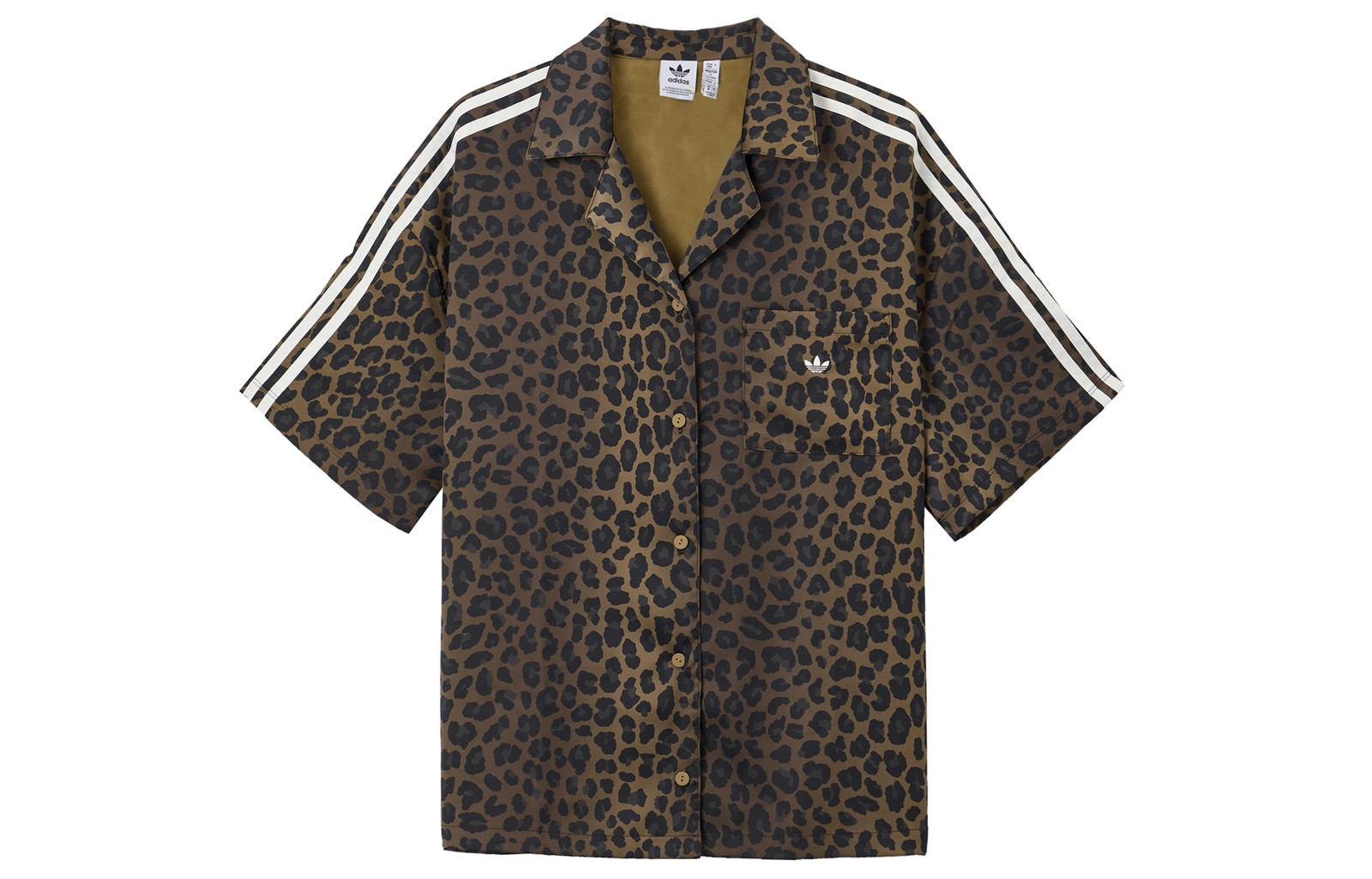 adidas Originals Classic Sports Series Comfortable Polo Loose Striped Leopard