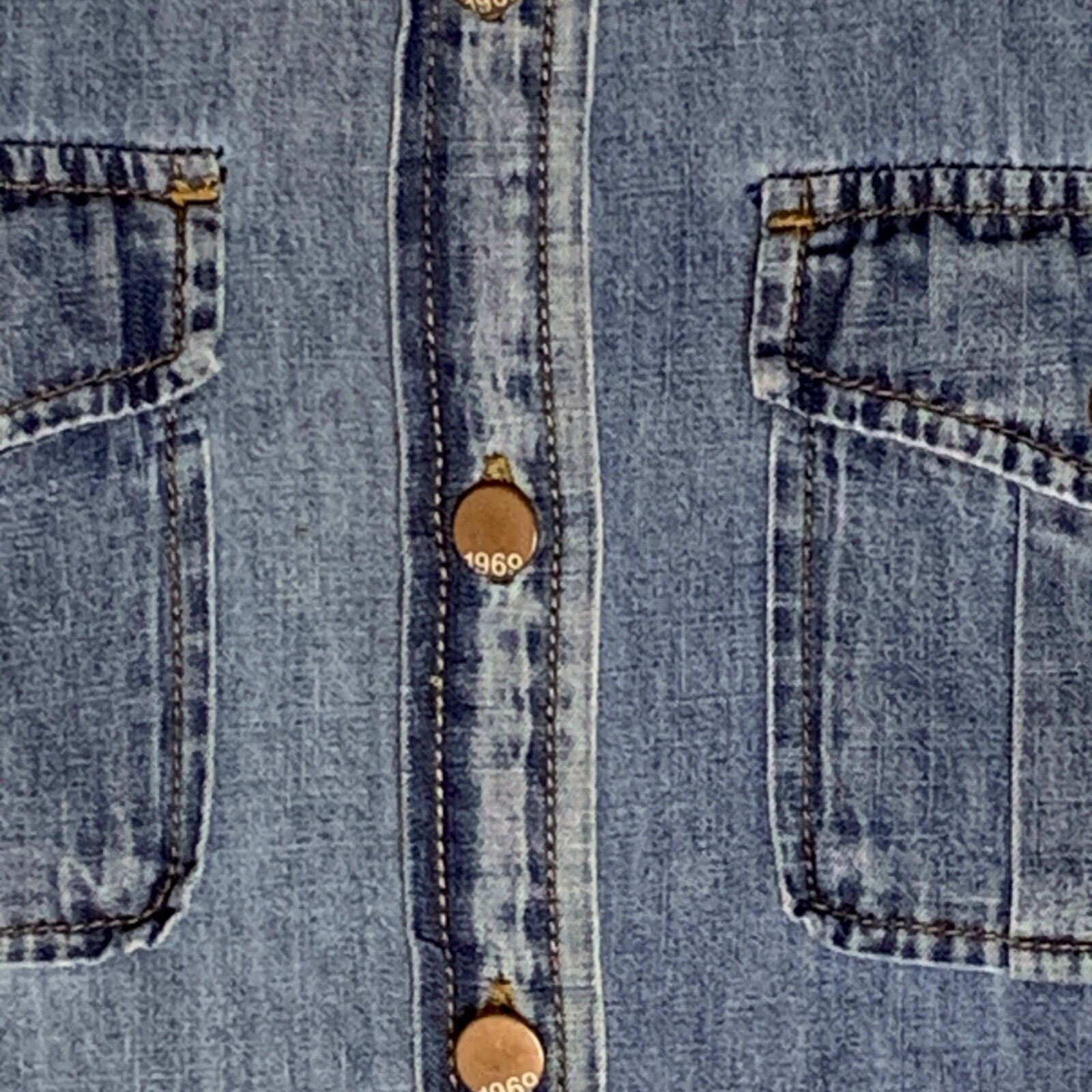 Gap 1969 Denim Long Sleeve Women’s Shirt SMALL Blue Button Up Western Cotton