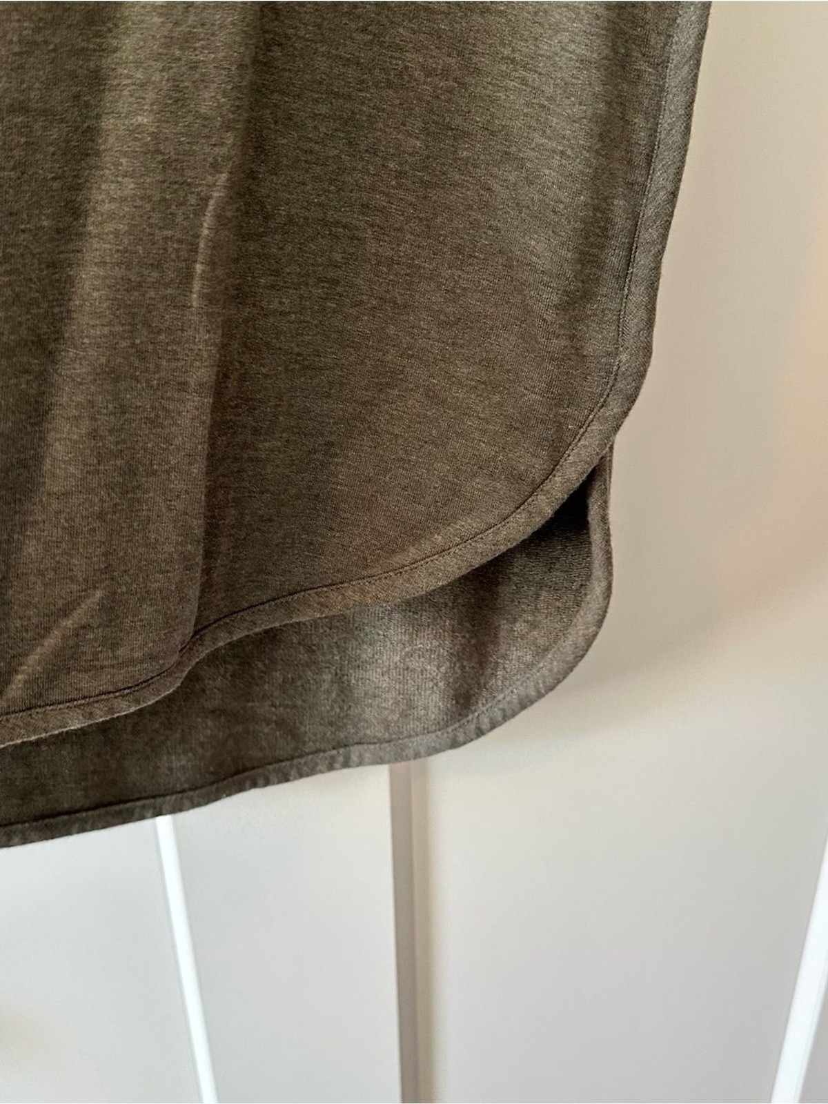 Matty M Olive Green Short-Sleeve Draped High-Low Tee