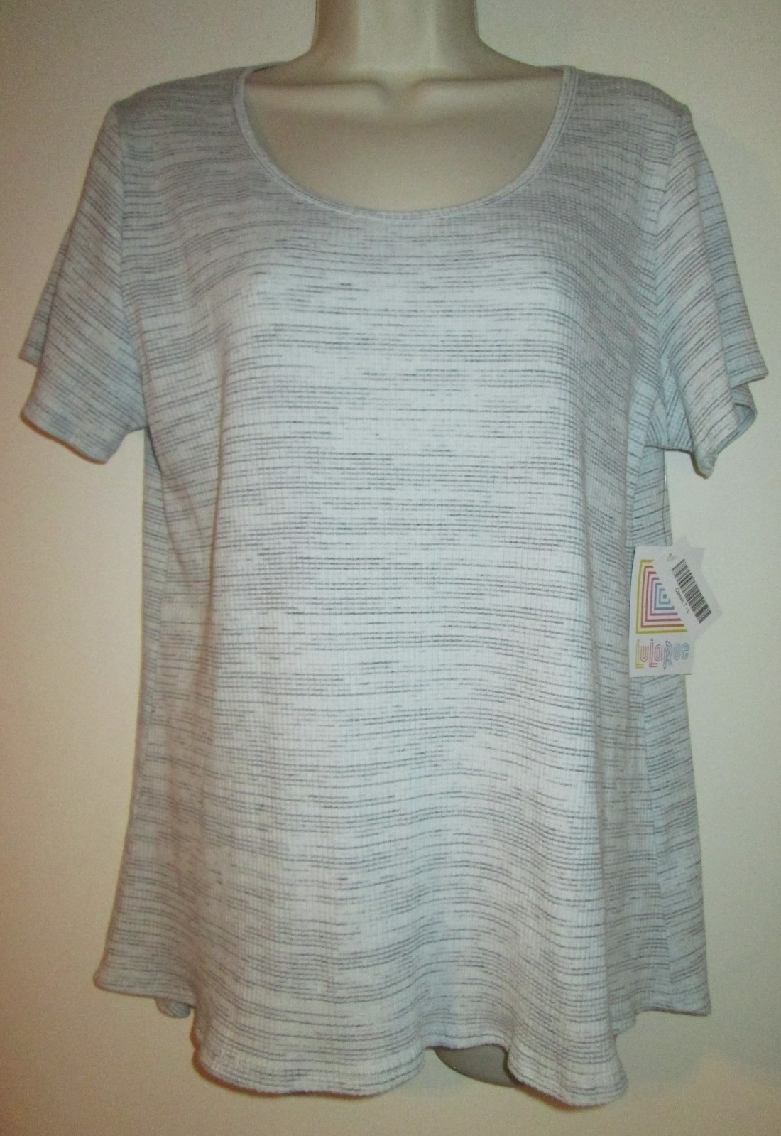 LULAROE Ribbed TOP L Classic T New LARGE NWT Mint Green & Gray SHIRT LuLaRoe
