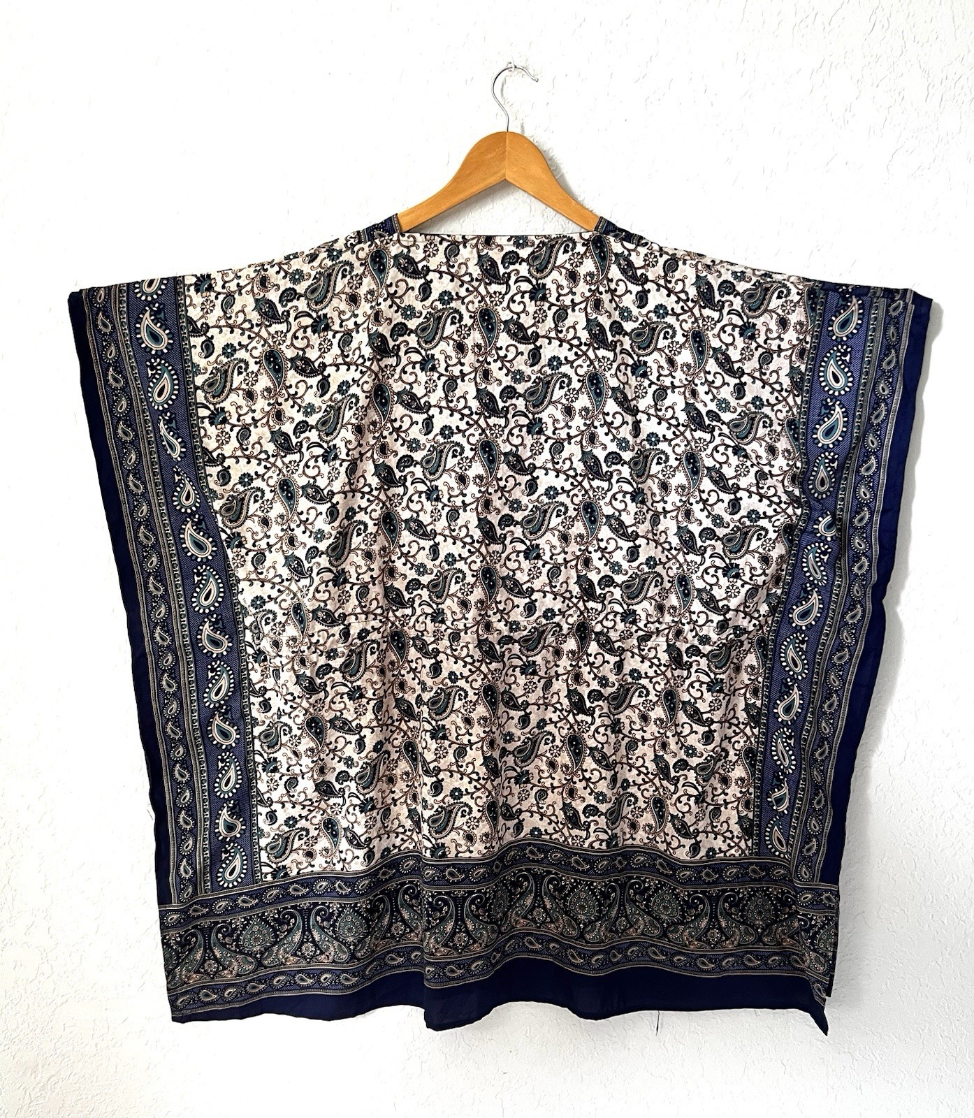 VTG LUSTRE Tunic Paisley Kaftan Caftan Coverup Made In India One Size S M L XL