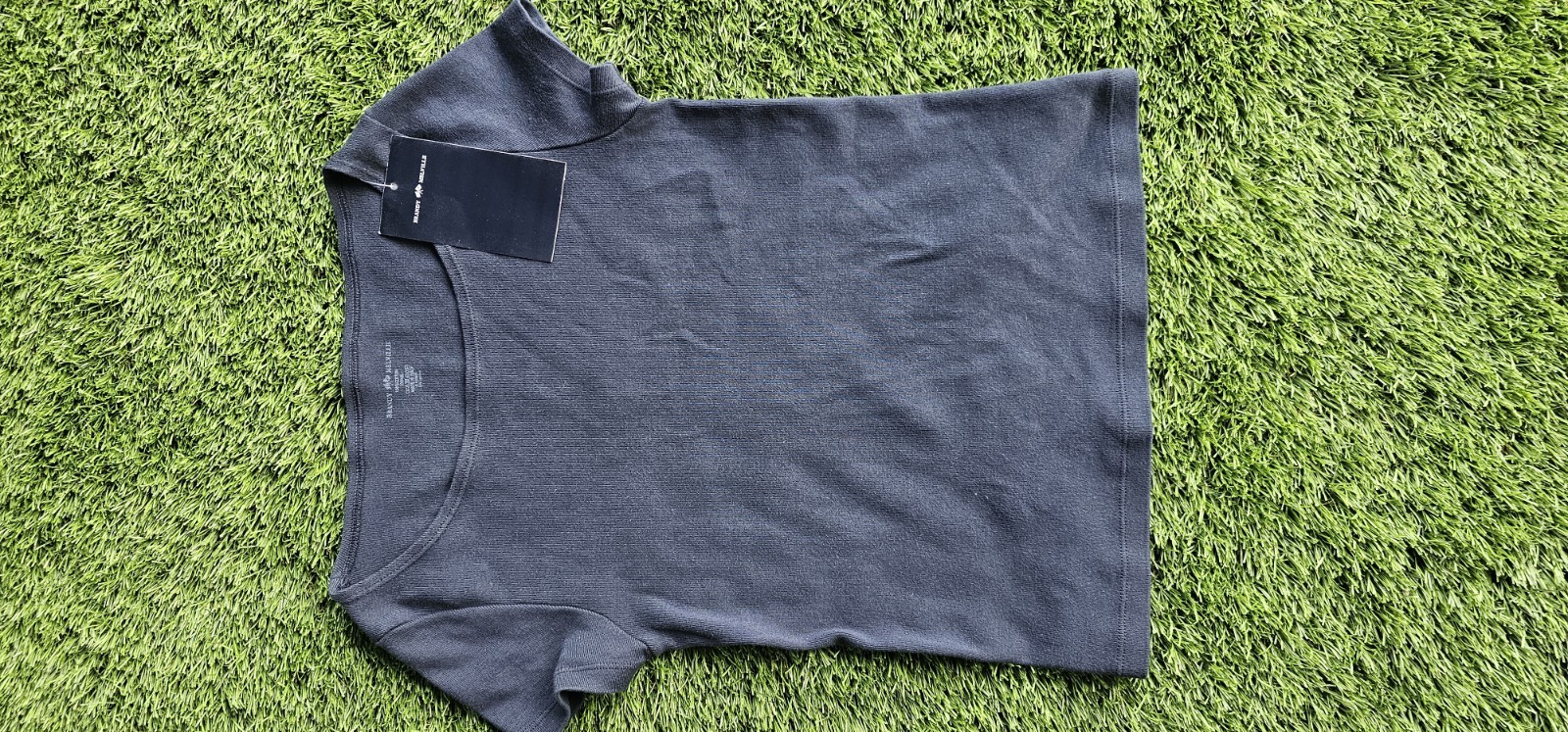 Brandy Melville NWT Elodie Top Navy Blue XS/S 100% Cotton Fitted Boatneck Tee