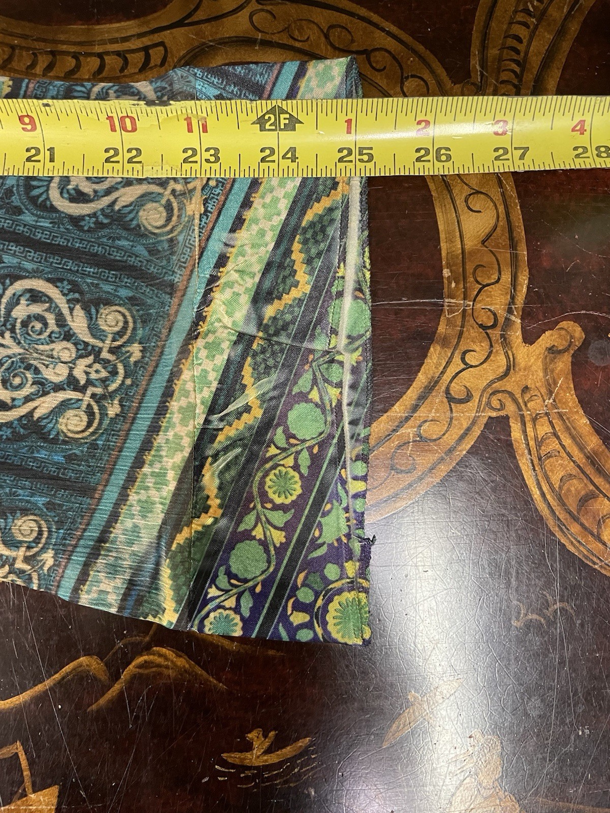 Blue Green Gold Beaded Embroidered Paisley Sheer Sleeve Tunic Festival Fairy XL