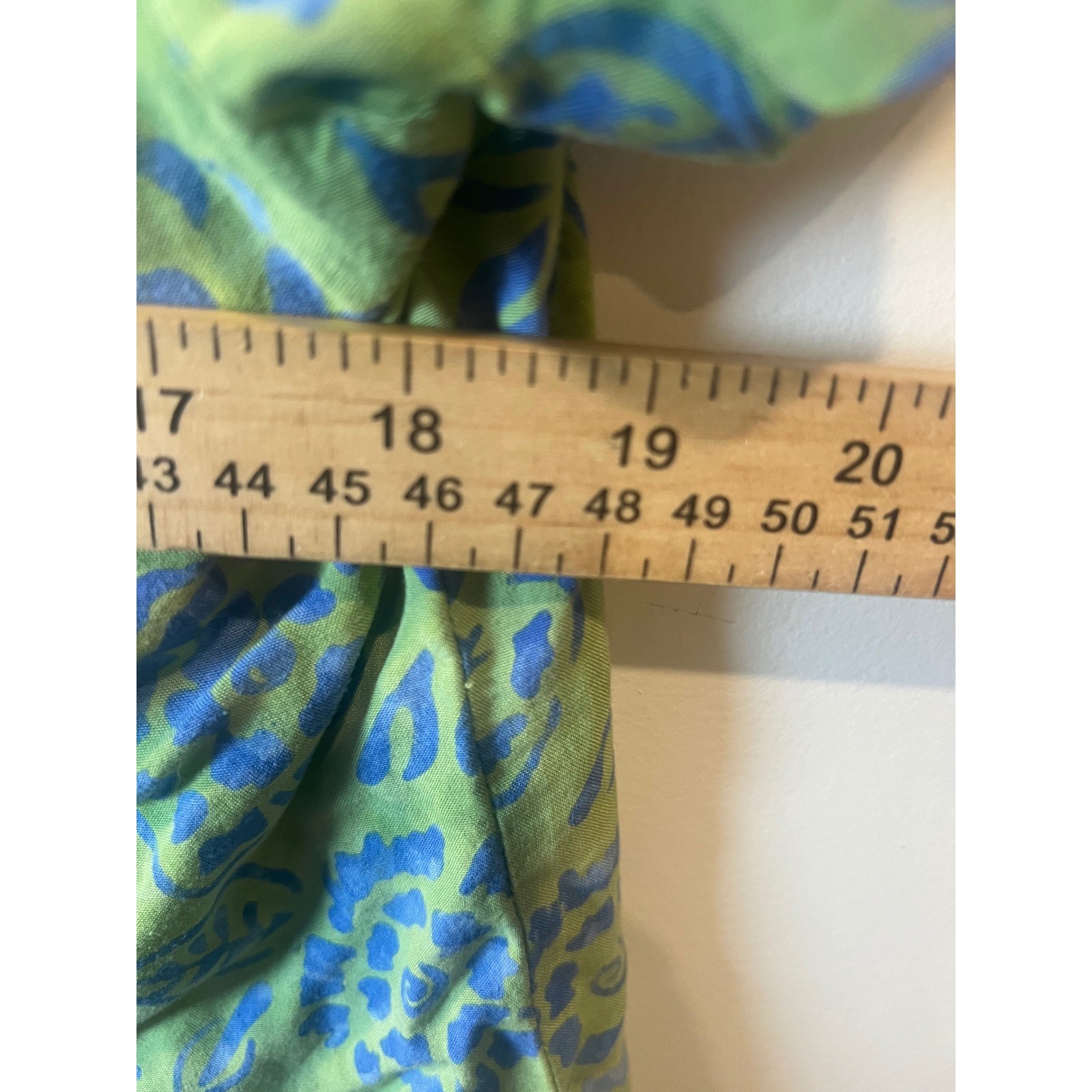 Nomadic Traders Womens Shirt Floral Batik Pattern Green Blue Size M