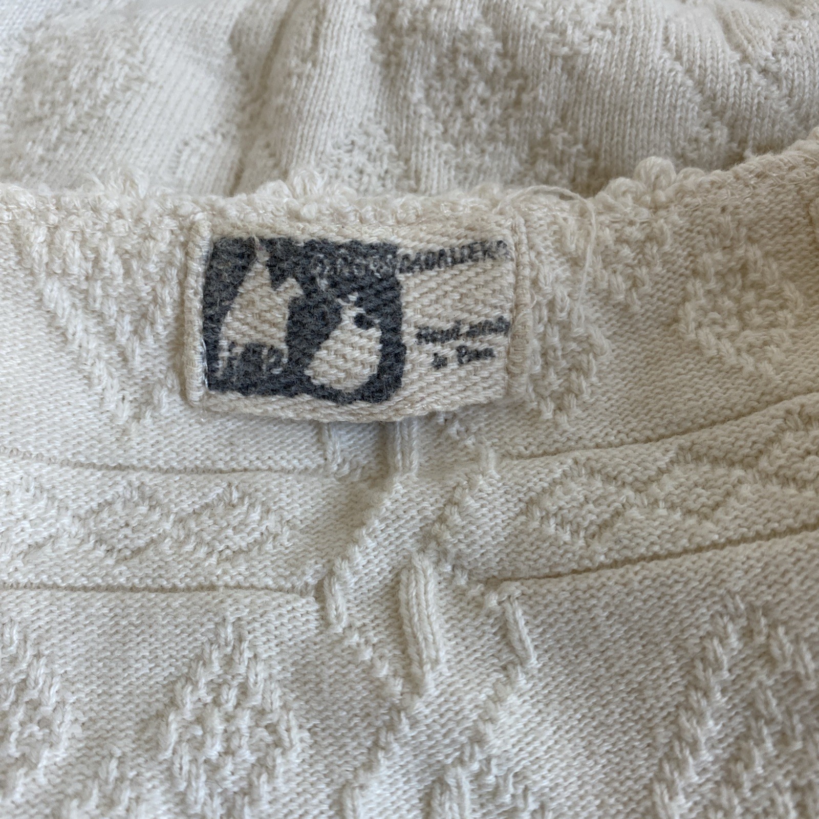 Senora Caballero Ivory Cotton Top Size XL Handmade in Peru Classic