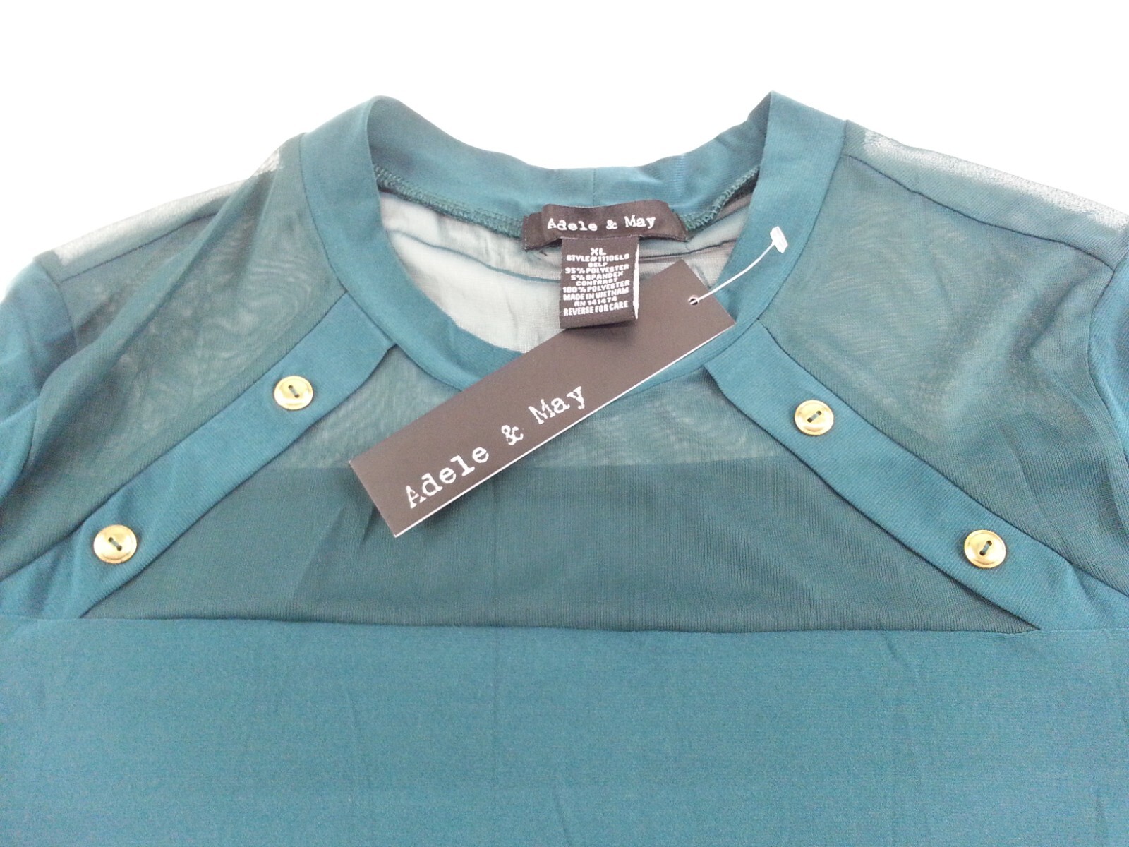 NEW NWT Adele & May Size XL Long Sleeve Teal Green