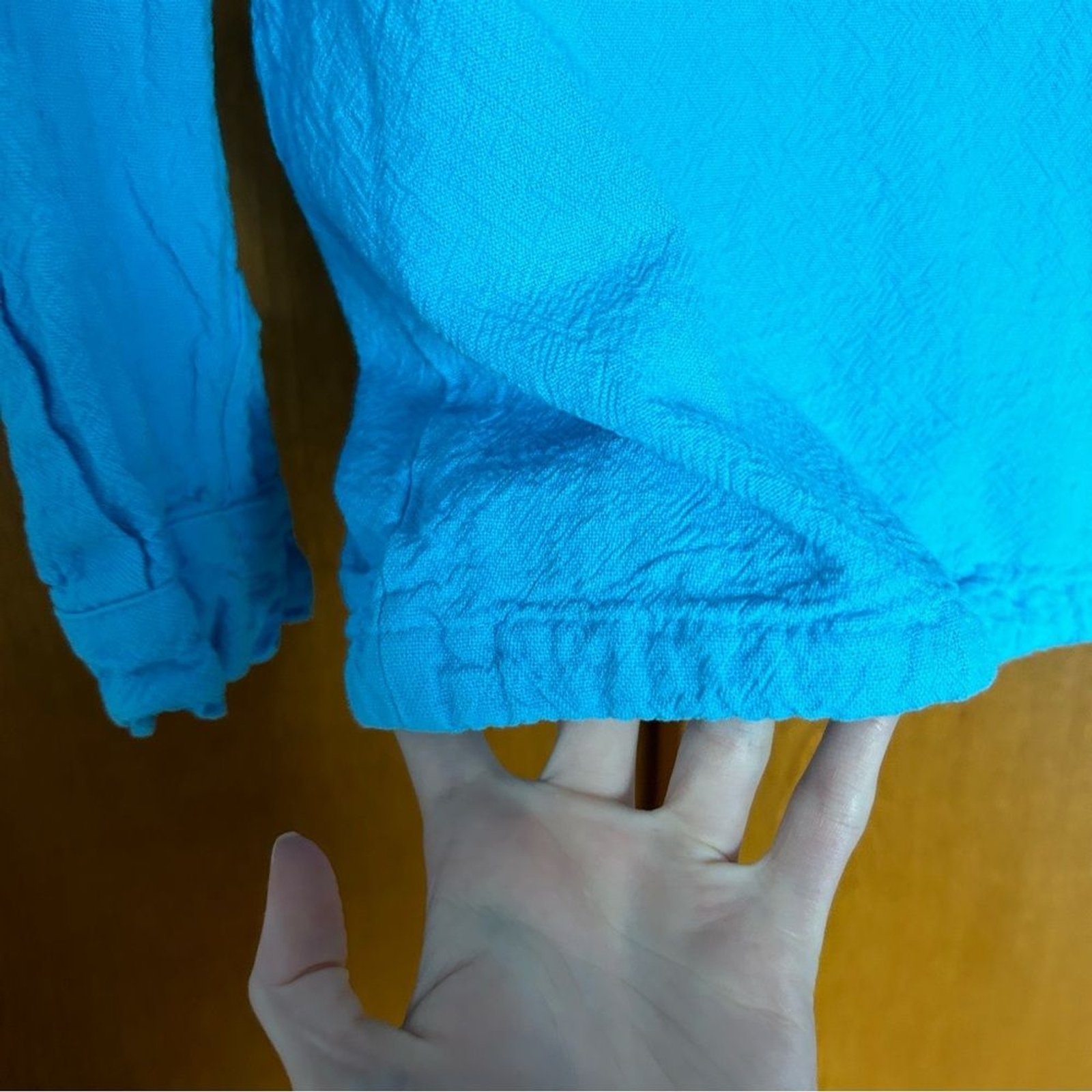 Cottonseeds 3 Button Pullover Top Bright Blue Unisex Sze Small Coastal Lagenlook