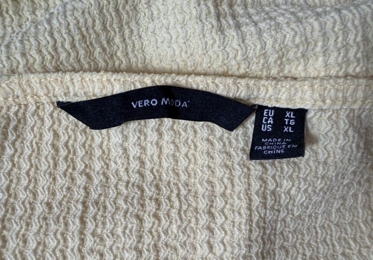 Vero Moda Ruffle Sleeve Textured Tank Top Yellow Size XL