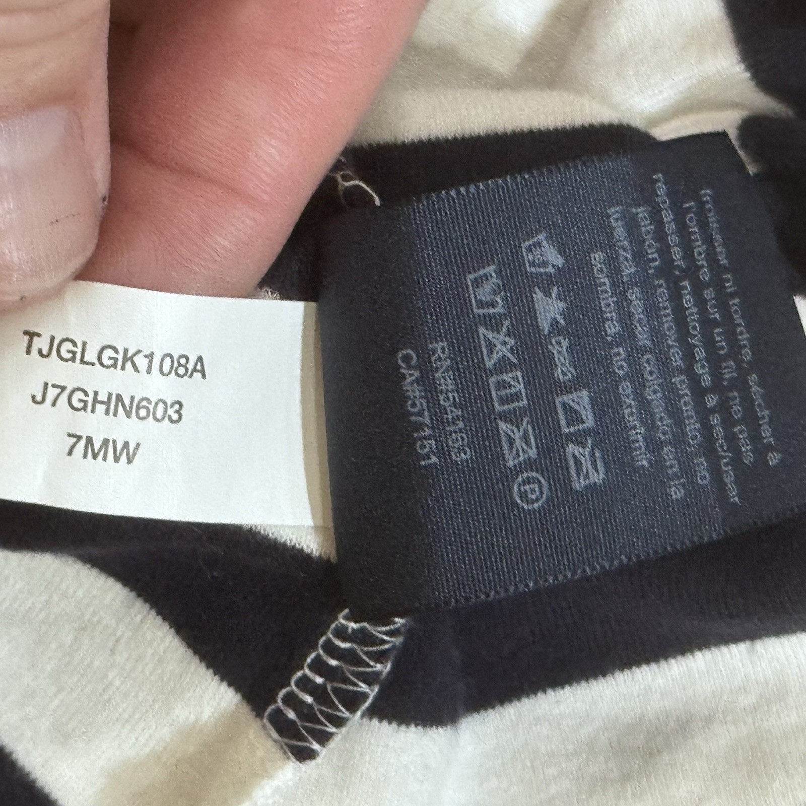 Womens Tommy Hilfiger Gray & Black Striped Boat Neck Shirt 100% Cotton Medium