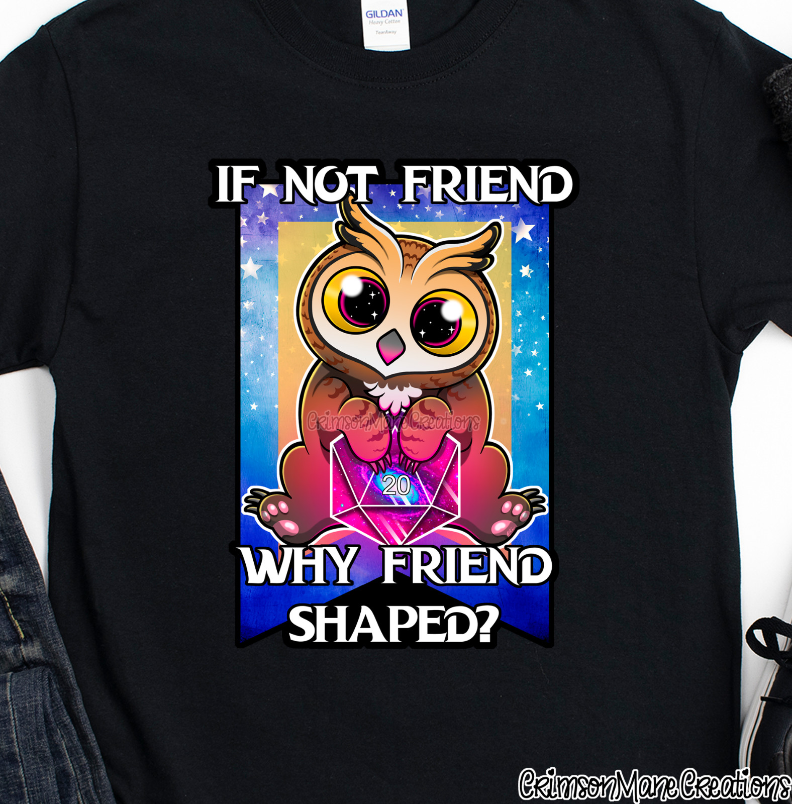 Owlbear T-Shirt – DnD RPG Fantasy Gameplay Tabletop d20 Dice – Kids Ladies Mens
