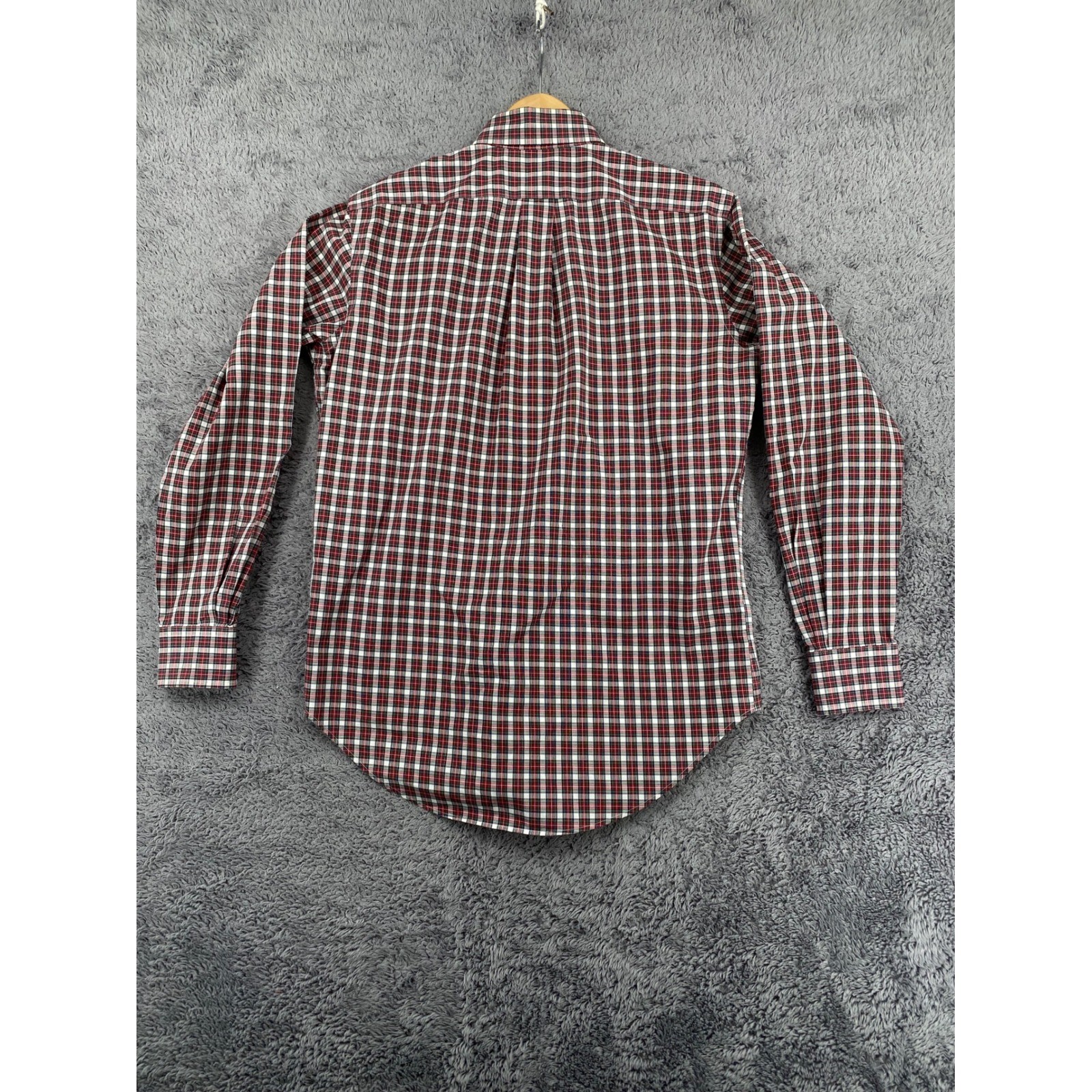 Lauren Ralph Lauren Button Down Shirt 14.5 32/33 Red Plaid Non-Iron Cotton Top