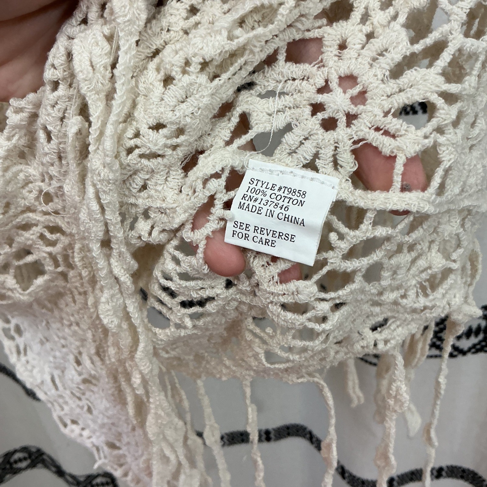 Roommates Y2K Crochet Fringe Top Small Boho Festival Hippie Cover Up Vintage