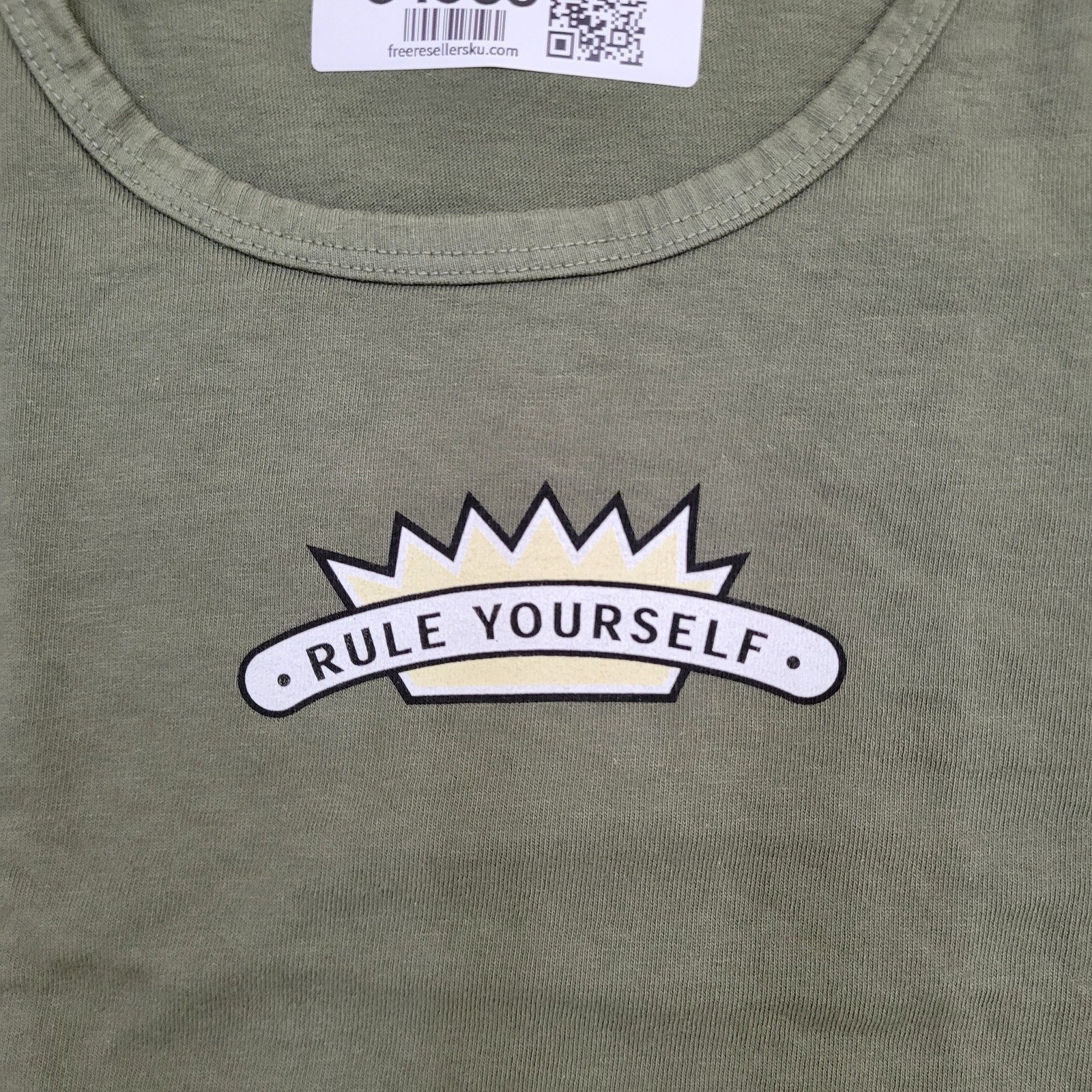 Vintage Sassy Rule Yourself Crop-Top Shirt Women M 18×18 Boxy