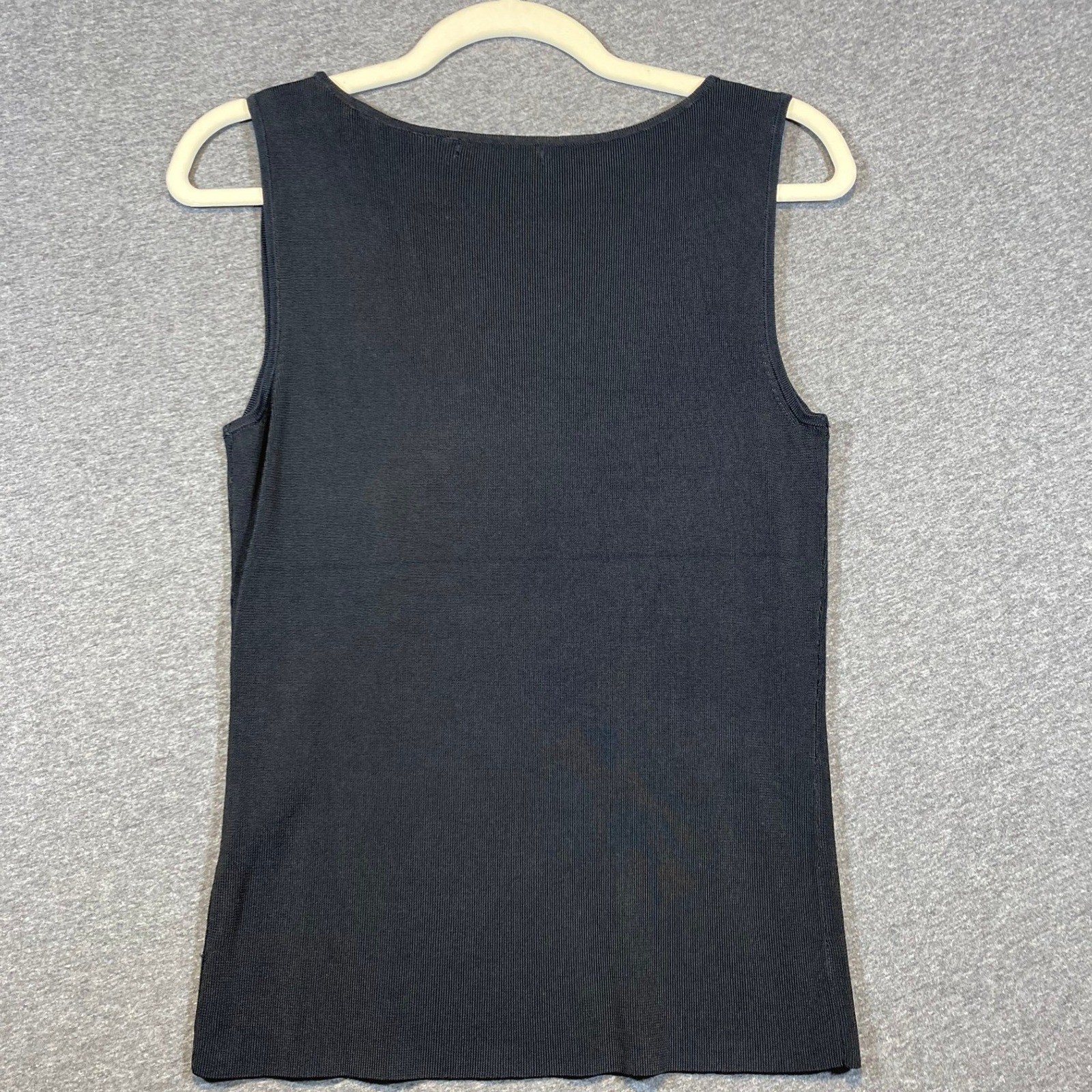 Sweaterworks Womens Black Beaded Scarecrow Pumpkin Halloween Knit Tank Top Med