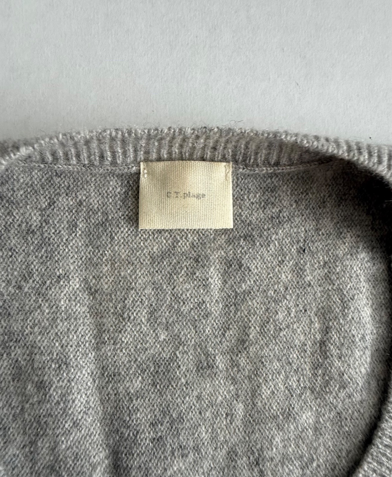 C.T.plage Light Gray Casual Short Sleeve Pullover Cashmere Top Size 36