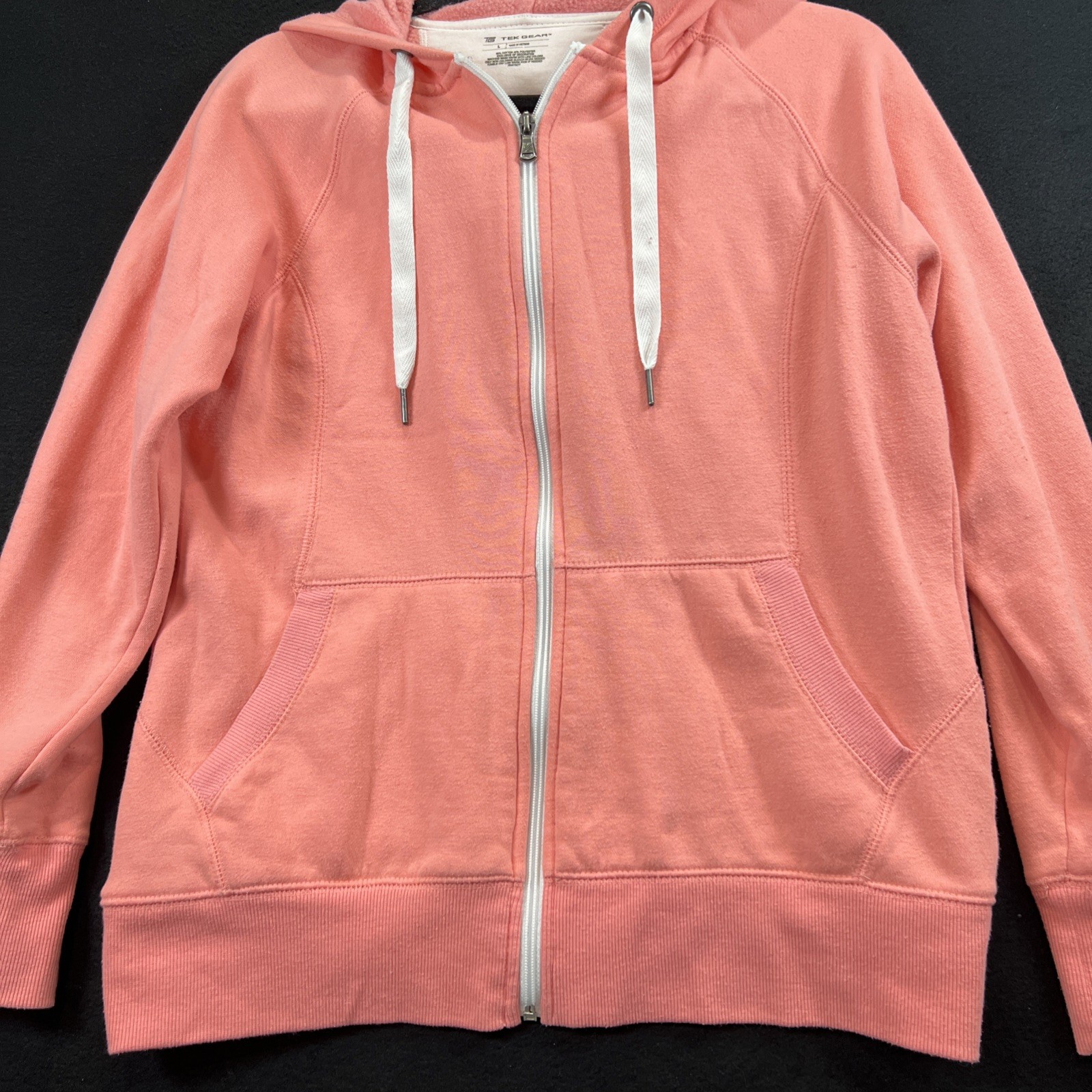 Peach Women’s Tek Gear Zip Up Hoodie Size Large