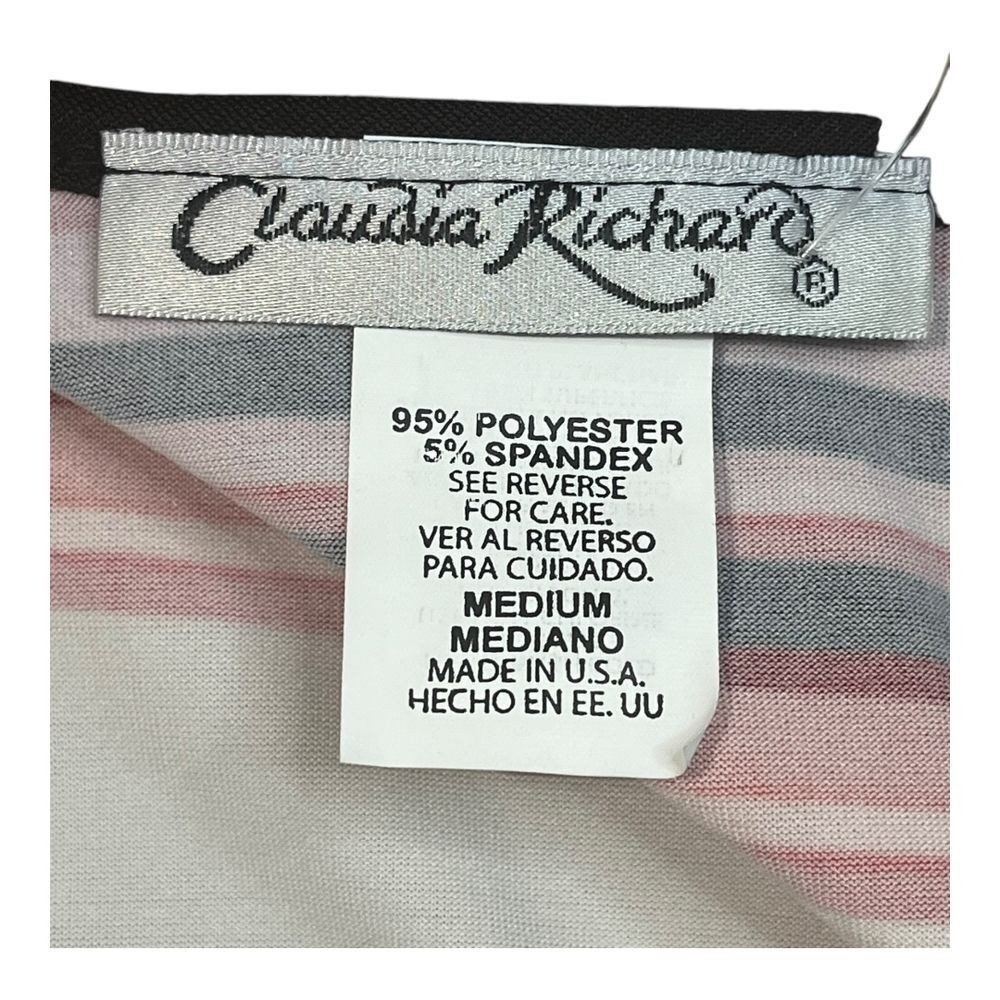 Claudia Richard Floral Peplum Blouse Women Medium White Red Smocked Tie Neck NEW