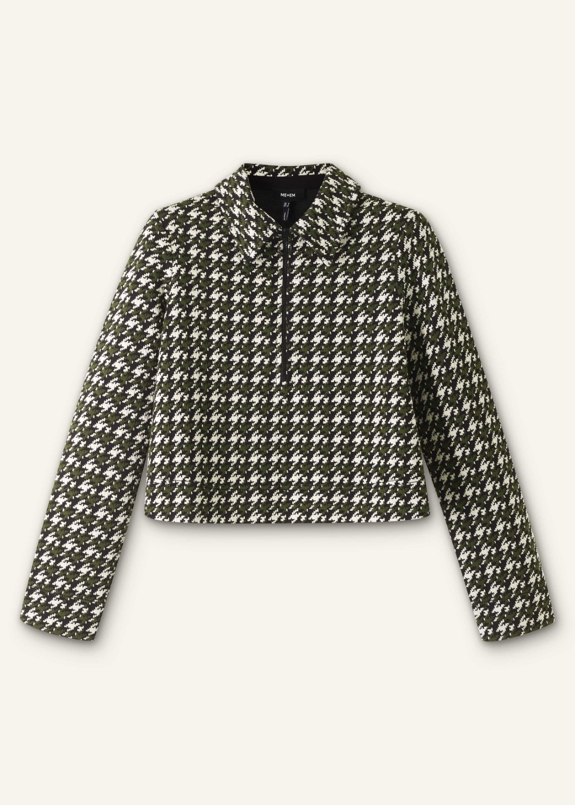 ME+EM TRAVEL TAILORING HOUNDSTOOTH JACQUARD PONTE JERSEY BOX TOP SIZE 10