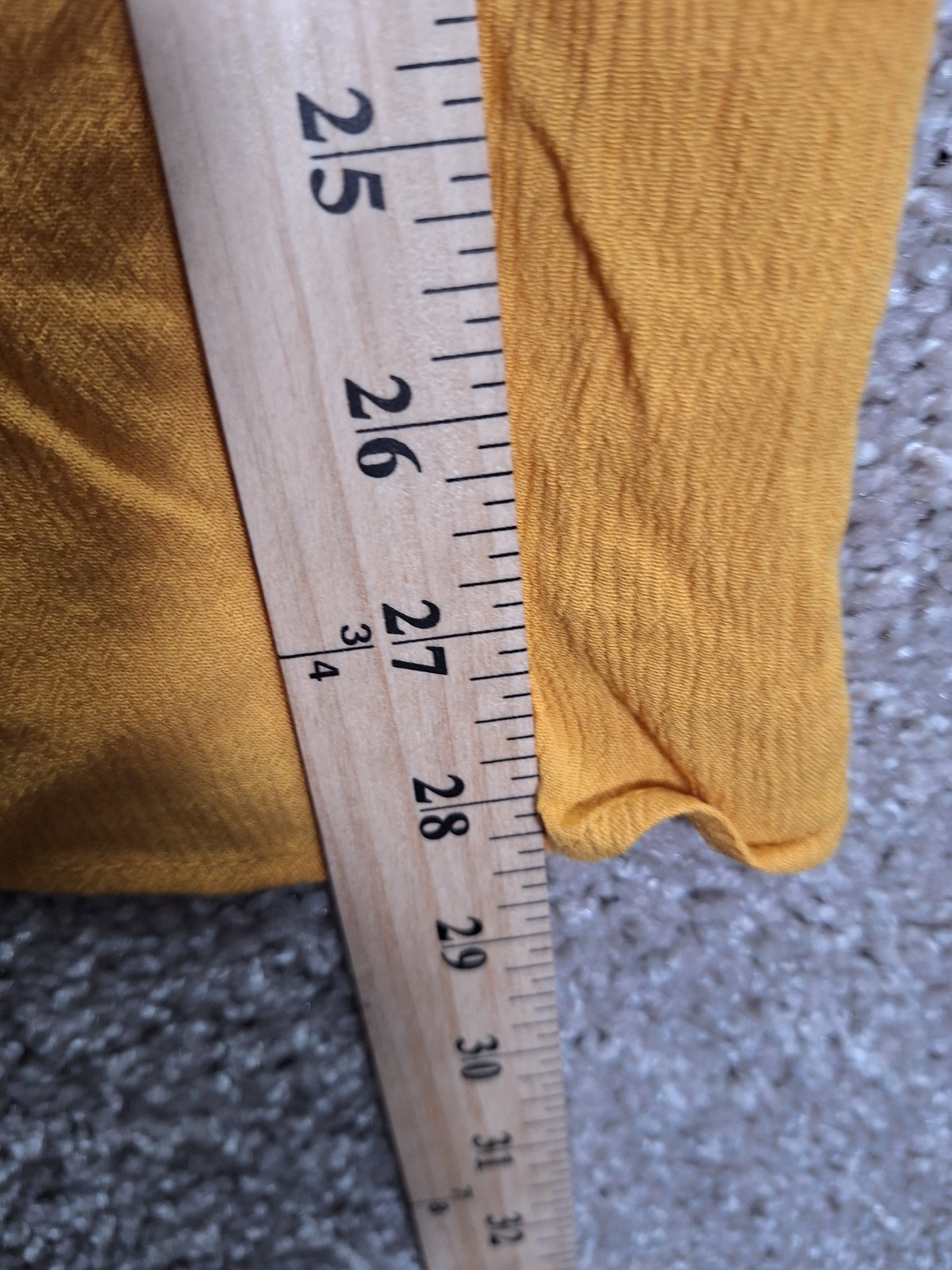 Cupshe One Shoulder Top Womens Medium Mustard Stretch Crinkle Asymmetrical Hem