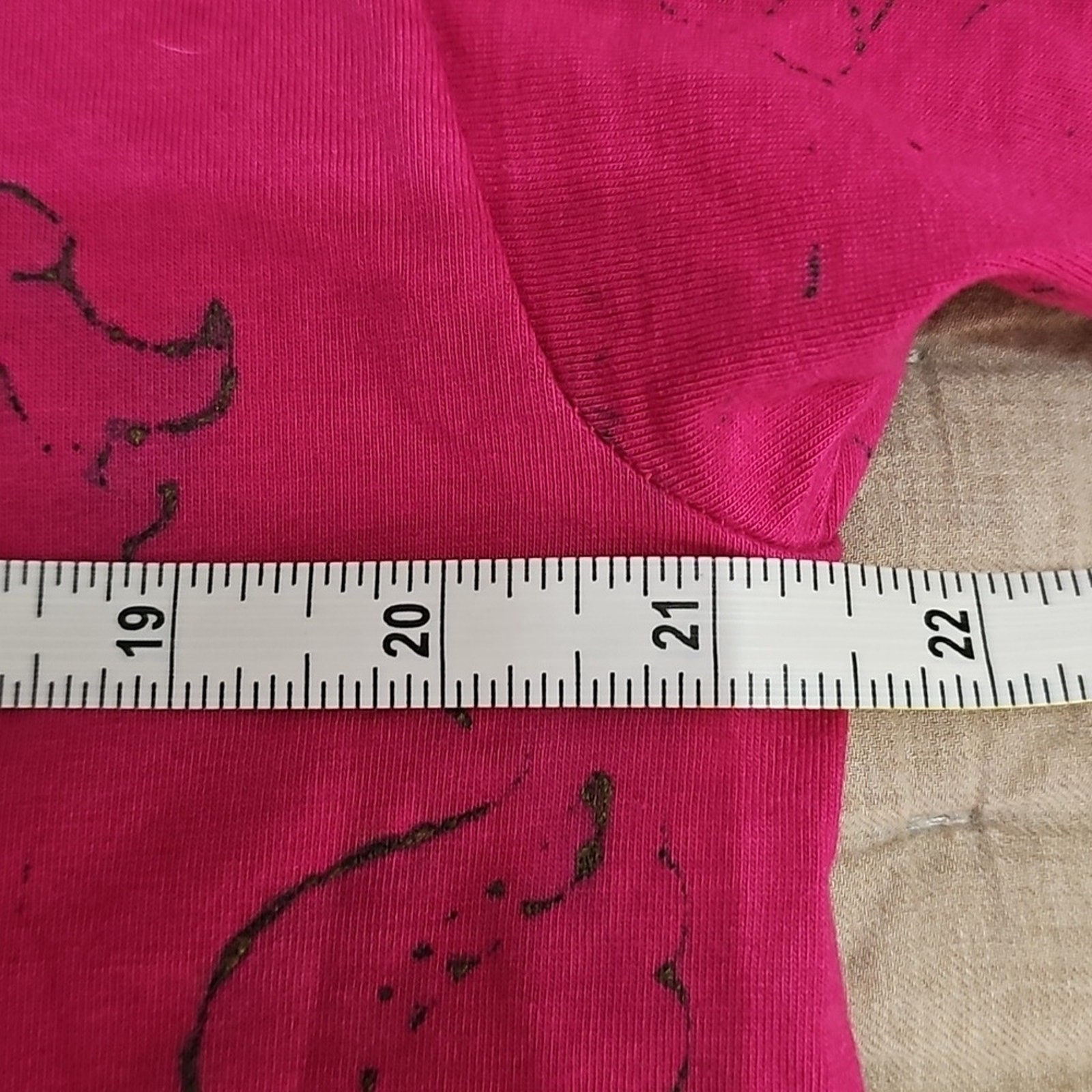 90s Graphic All Over Jerzees Fuchsia 100% Cotton Tee Womens XL Made In USA