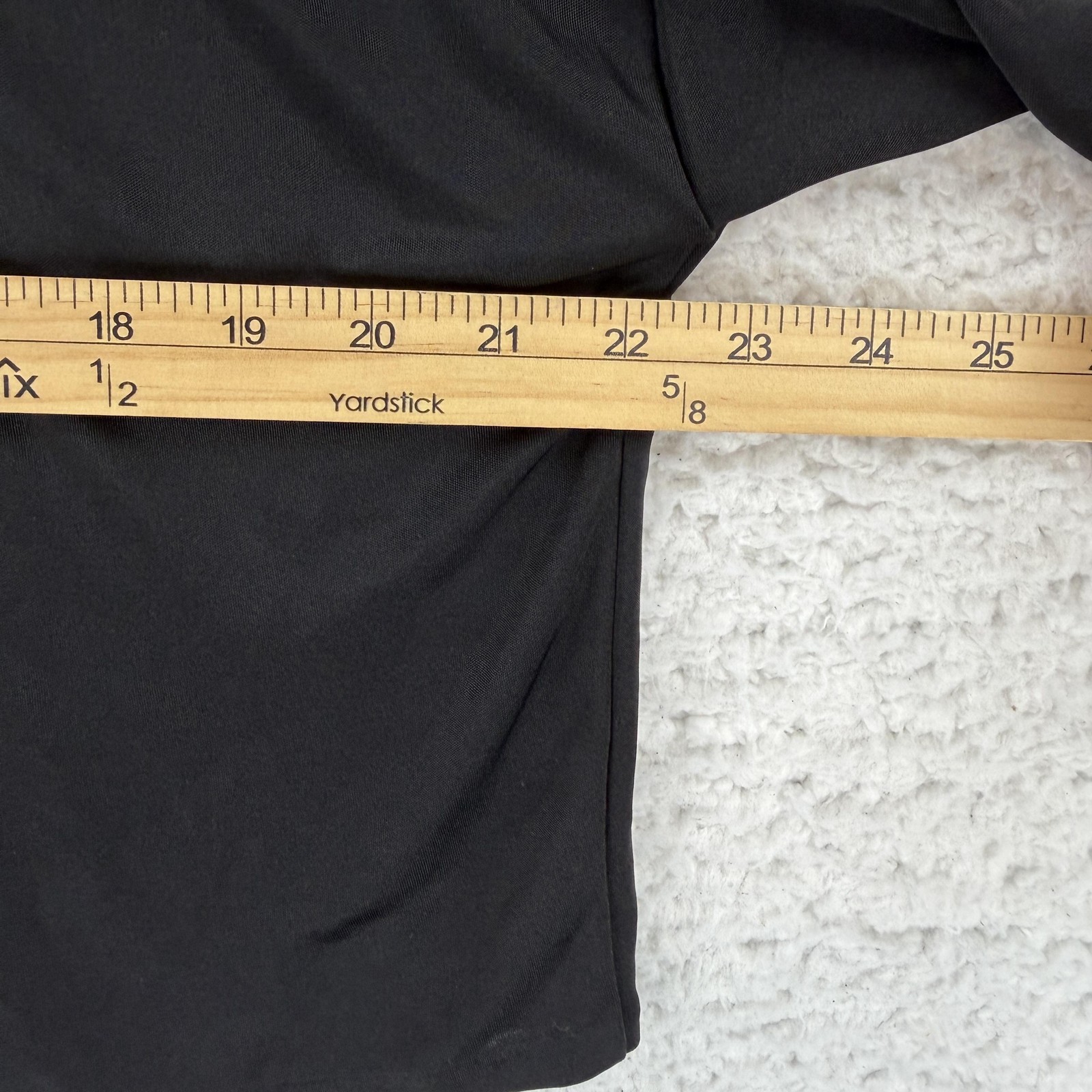 Express Shirt Womens Medium Black Crew Neck Ruched Drawstring Sleeve Tee Top NWT