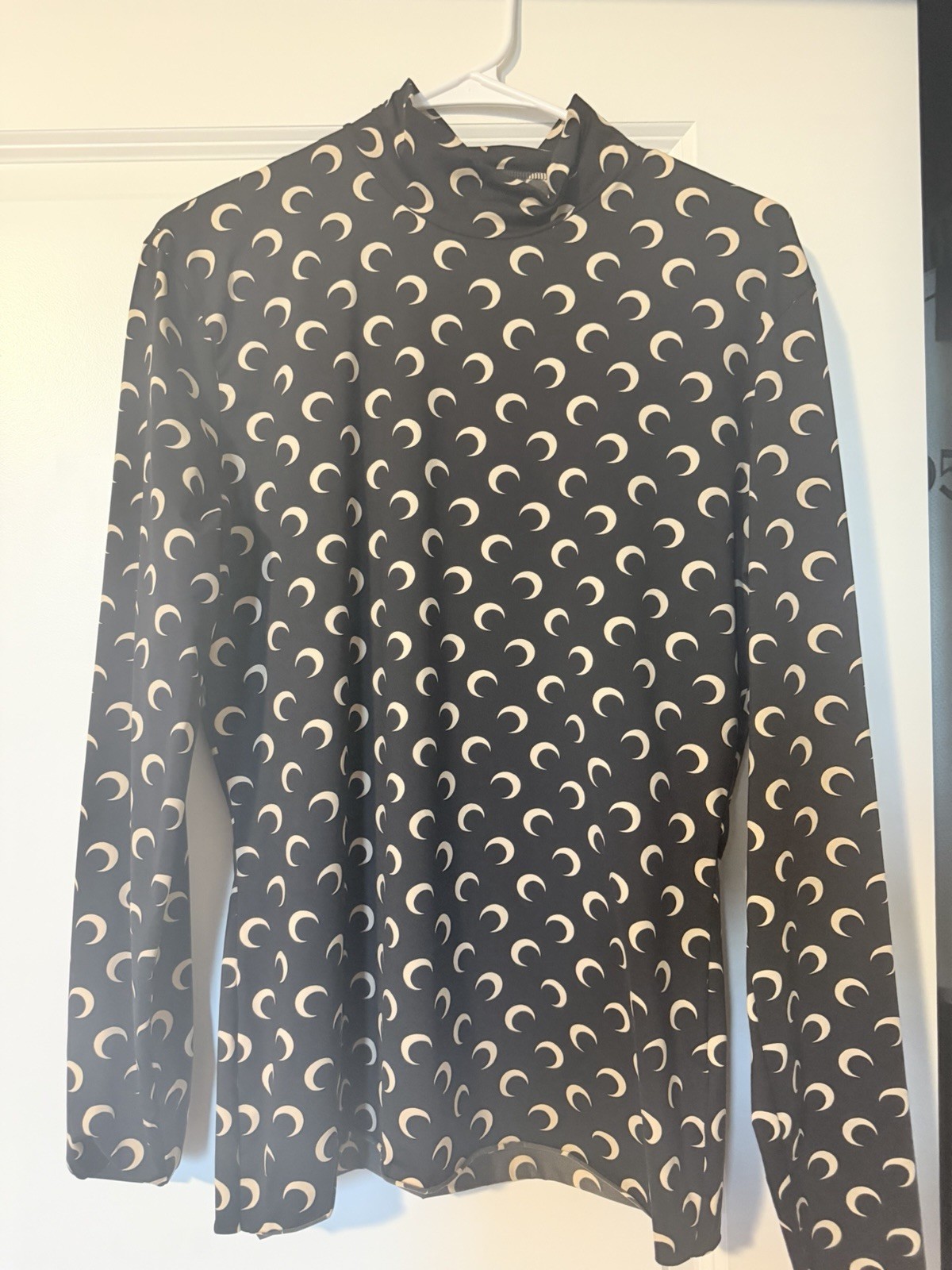 Authentic Marine Serre Borderline Second Skin Moon Print Jersey Size L Black Tan