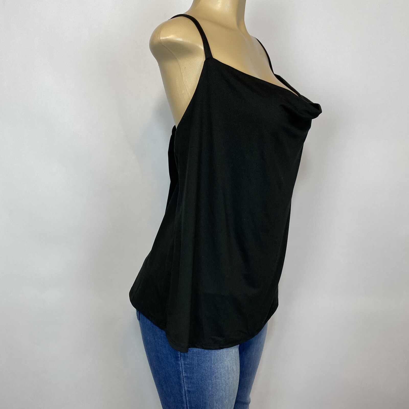 Nine Brittan Black Stretch Adjustable Straps Tank Top Women Plus Size 1X Casual