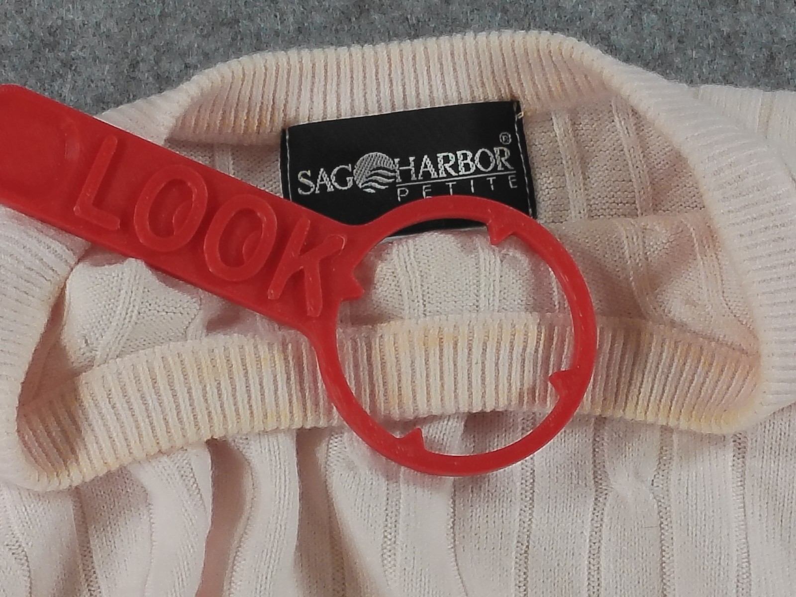 Sag Harbor Petite Medium Pink Ribbed Cable Knit Short Sleeve Sweater Acrylic Top