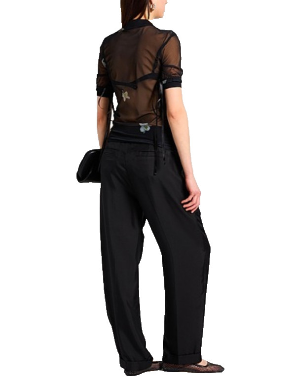 NWT Pinko – Reimagine Pinko /Patric McDowell Short Sleeve Black Tulle Top Sz M