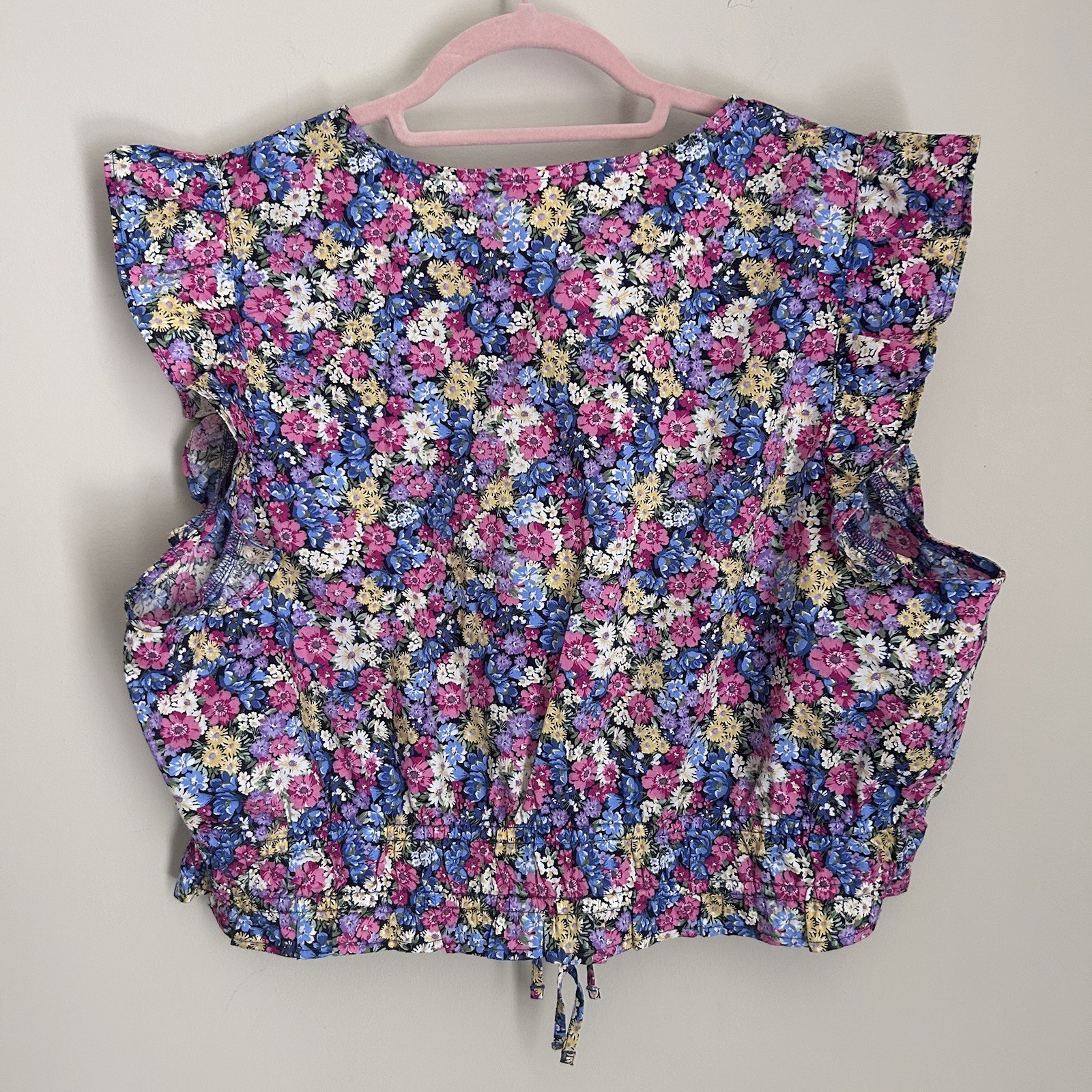 Old Navy Flutter Sleeves Size XL Cottage Romantic Fairy Top Blouse Shirt