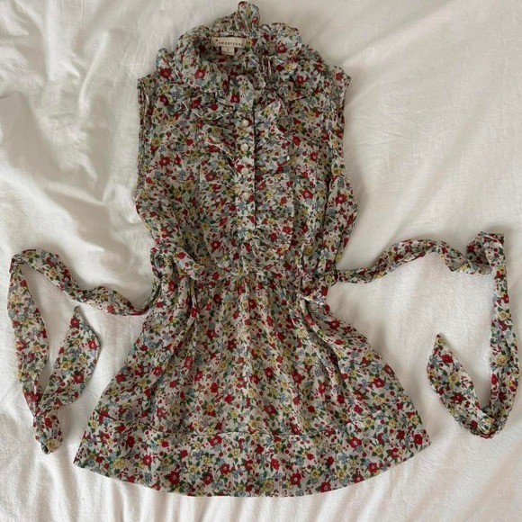 2000s Y2K Twenty One Floral button up babydoll tank