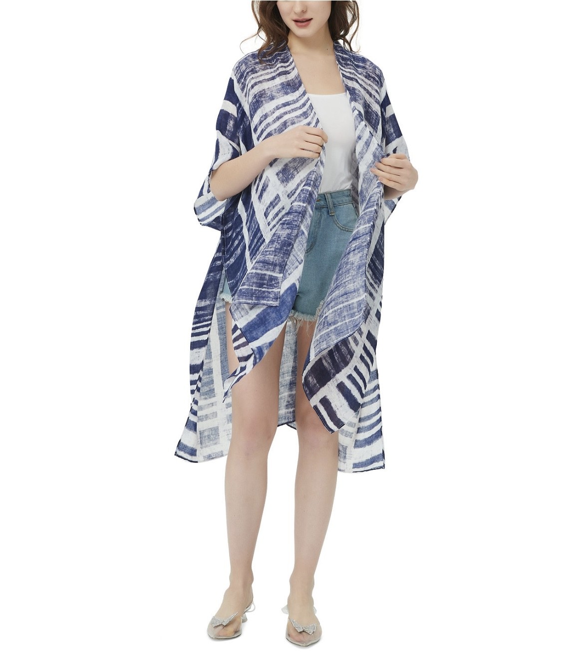 Save the Ocean Women’s Woven Cover Up Lightweight Printed Blue One Size