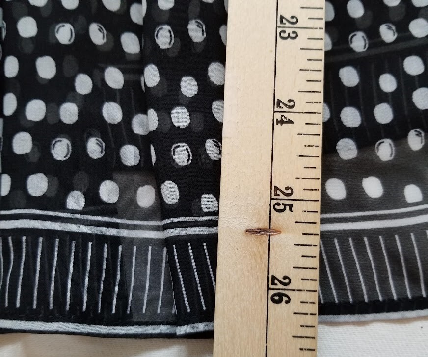 Max Edition Blouse Women’s Large L Black White Polka Dots Long Sleeves Sheer Top