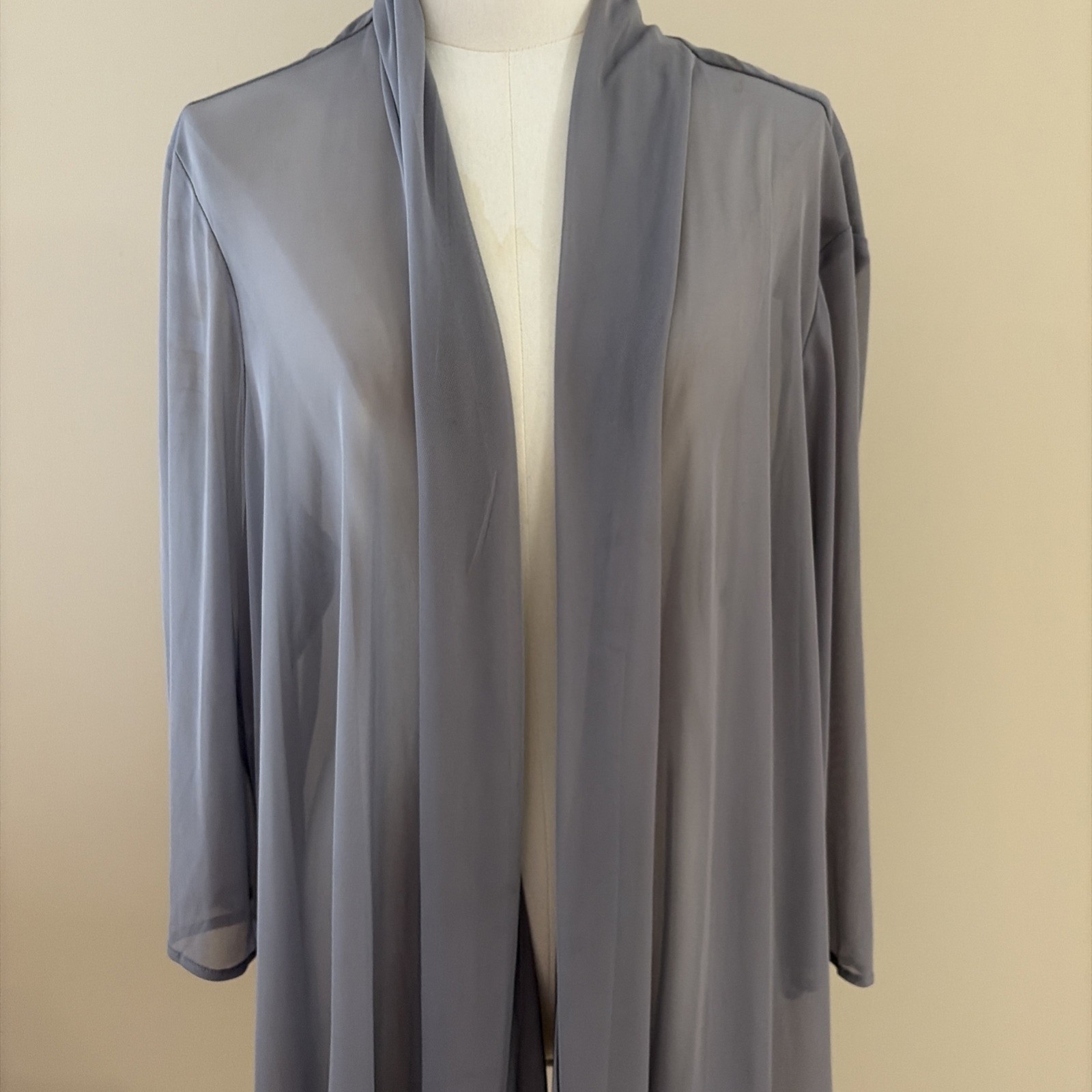 Catherines Sheer Open Front Cardigan Topper Size 22W Gray Elegant Whimsigoth