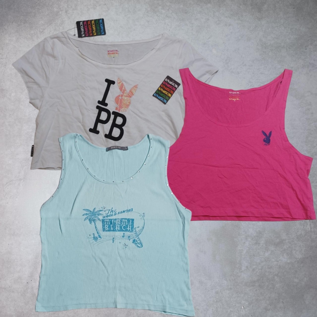 Womens Y2K Tank Top Bundle Clothing Joblot Size 14 XL Playboy Ruver Island 00s
