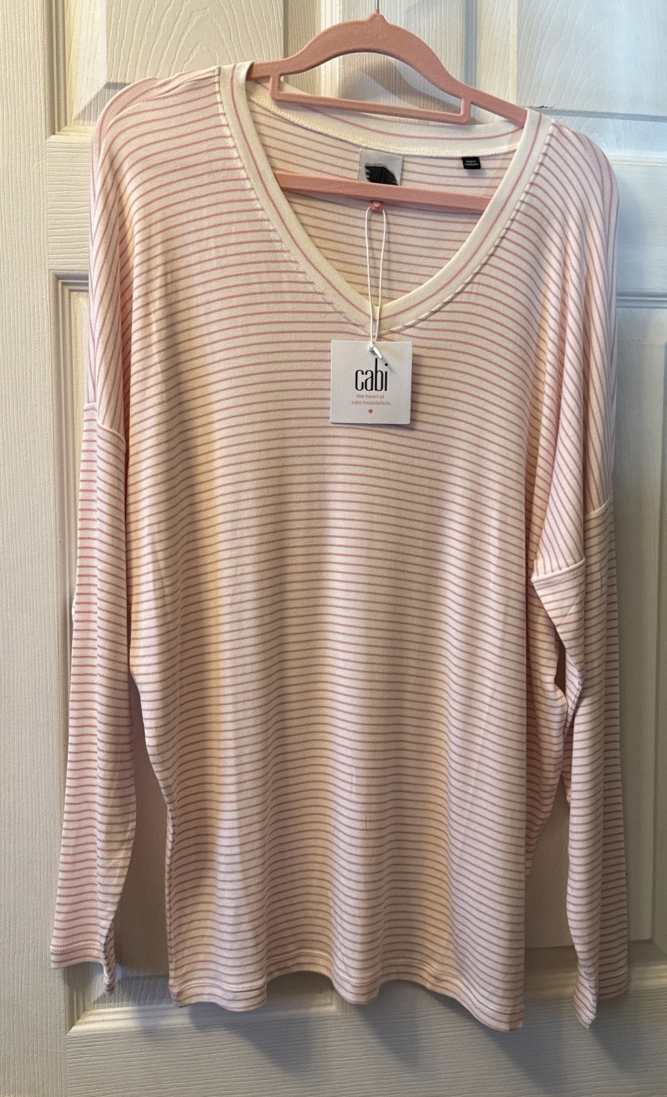 NWT! Cotton Candy Stripe CABI SERENITY TEE L/S SHIRT #6331 ~ SMALL Medium LARGE