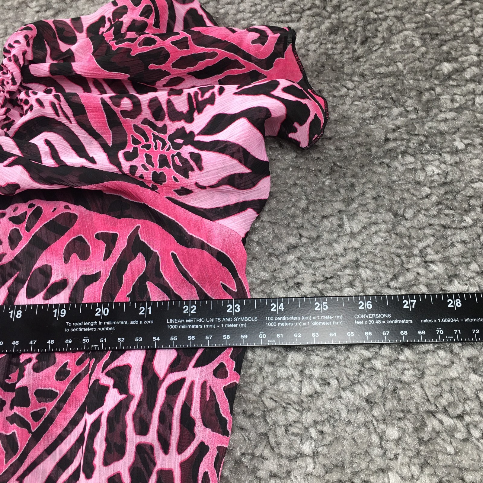 Marc Bouwer Womens Top Sz L Pink Animal Round Gathered NeckTie-Front NWT