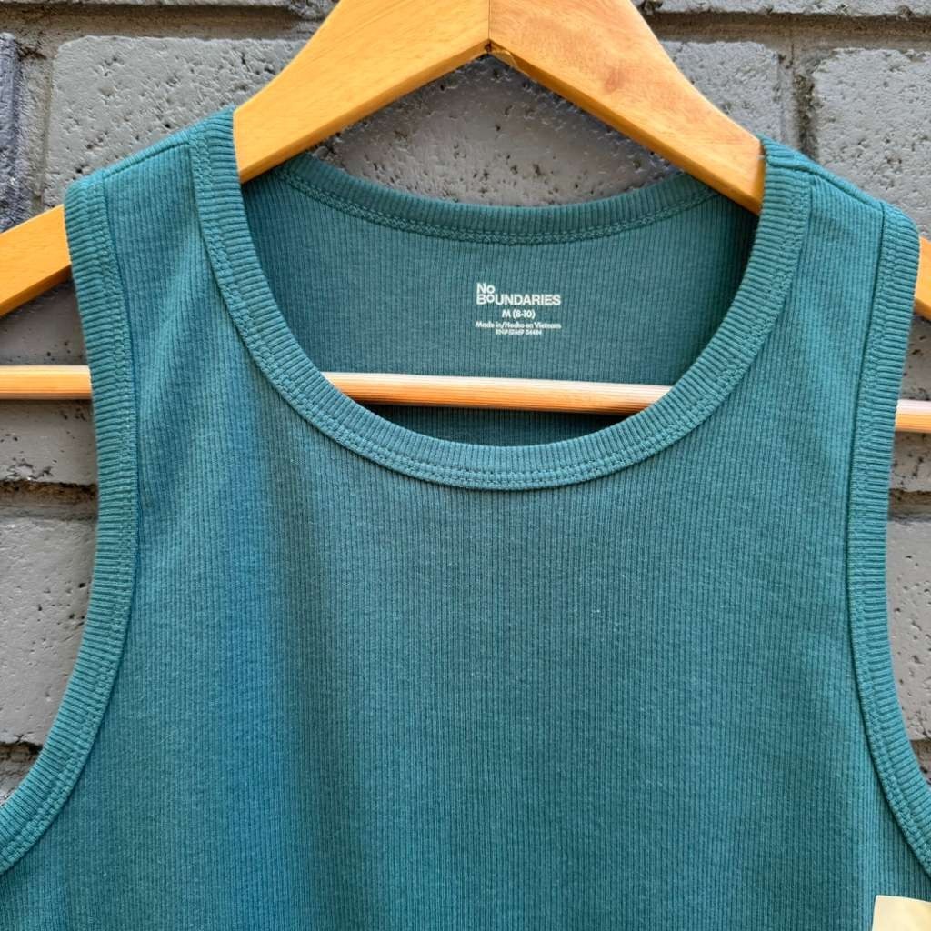 3 PACK No Boundaries Stretch Ribbed Knit High Crew Neck Tank Top, Women’s S-XXL