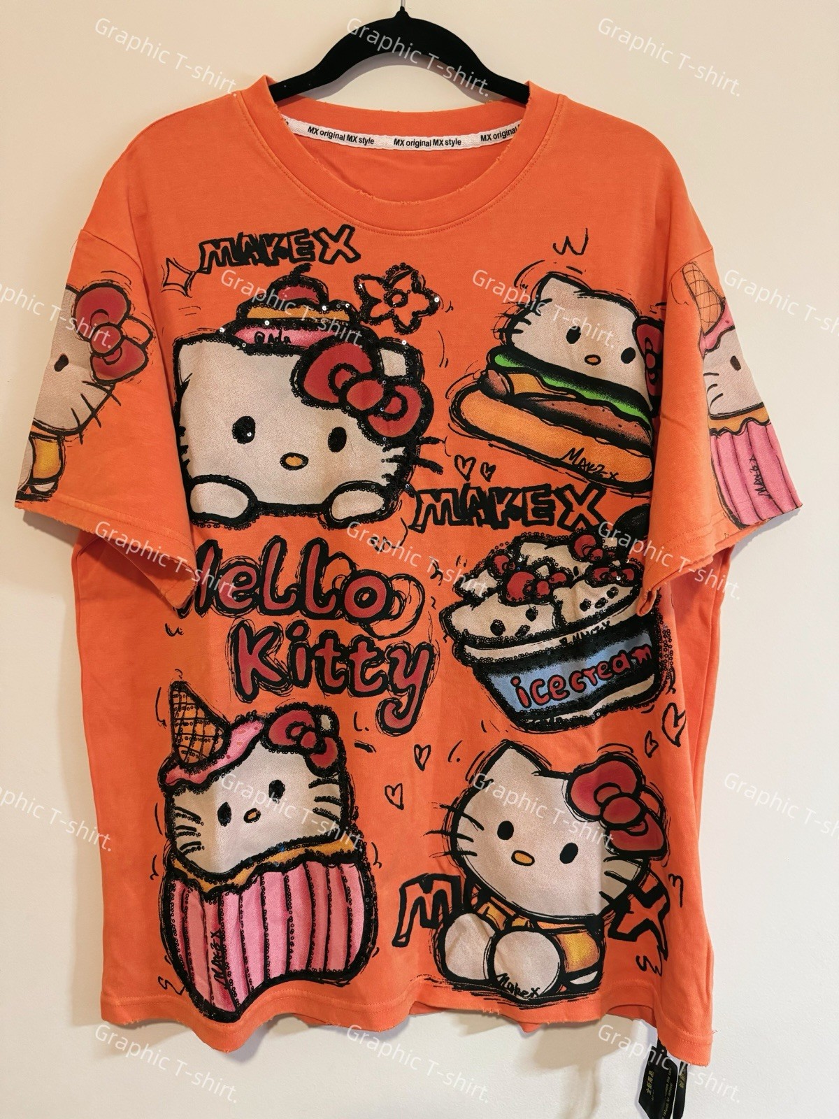 New arrive Summer Kawaii Y2k Japanese Sanrio Hello Kitty Cartoon Fashion Sequins